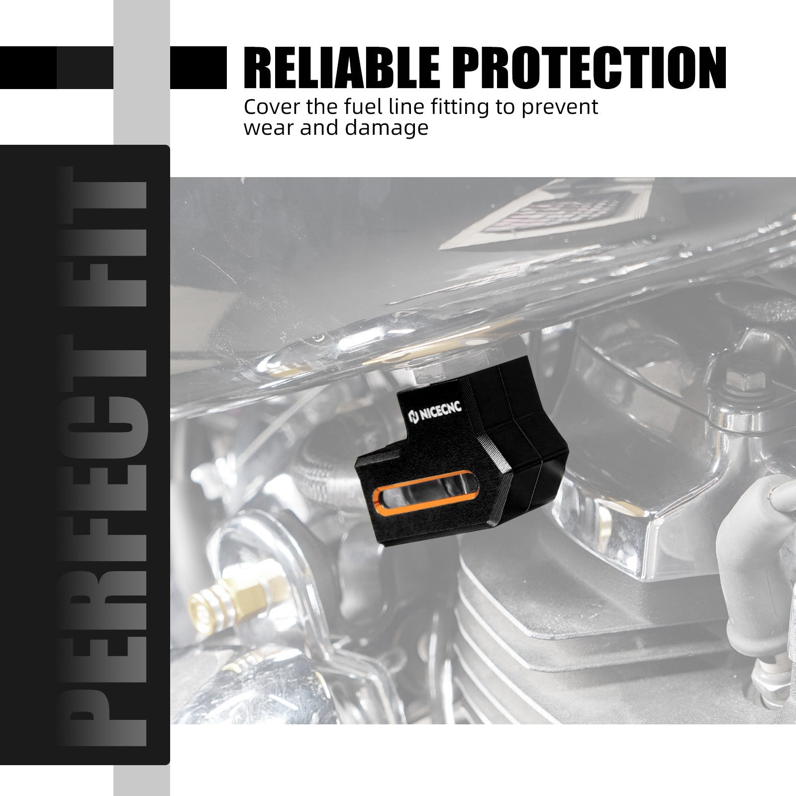 Fuel Tank Line Fitting Cover Guard For Harley Road King Electra Street Glide Ultra Limited