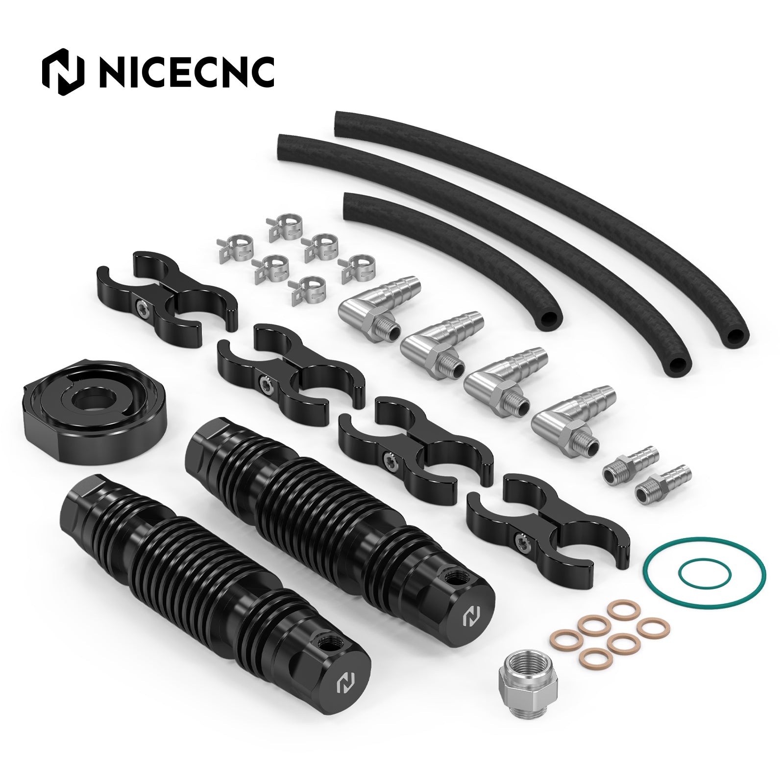 Modular Finned Dual Engine Oil Cooler Kit For Harley Road King Electra Street Glide