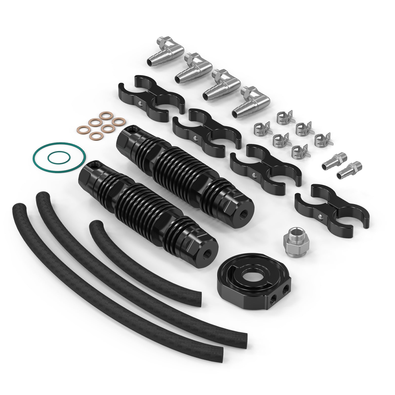 Modular Finned Dual Engine Oil Cooler Kit For Harley Road King Electra Street Glide