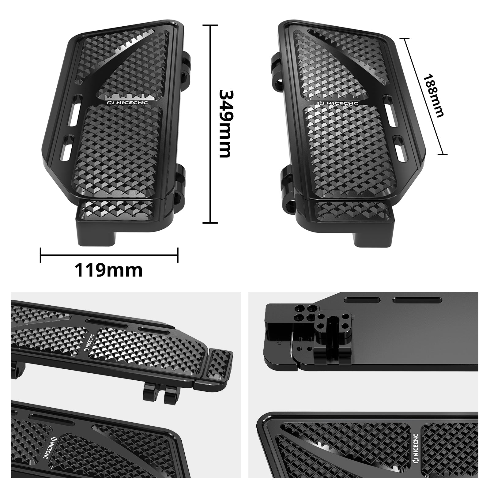 Rider Floorboards Footboards Inserts Kit For Harley Road King Electra Street Glide Ultra Limited