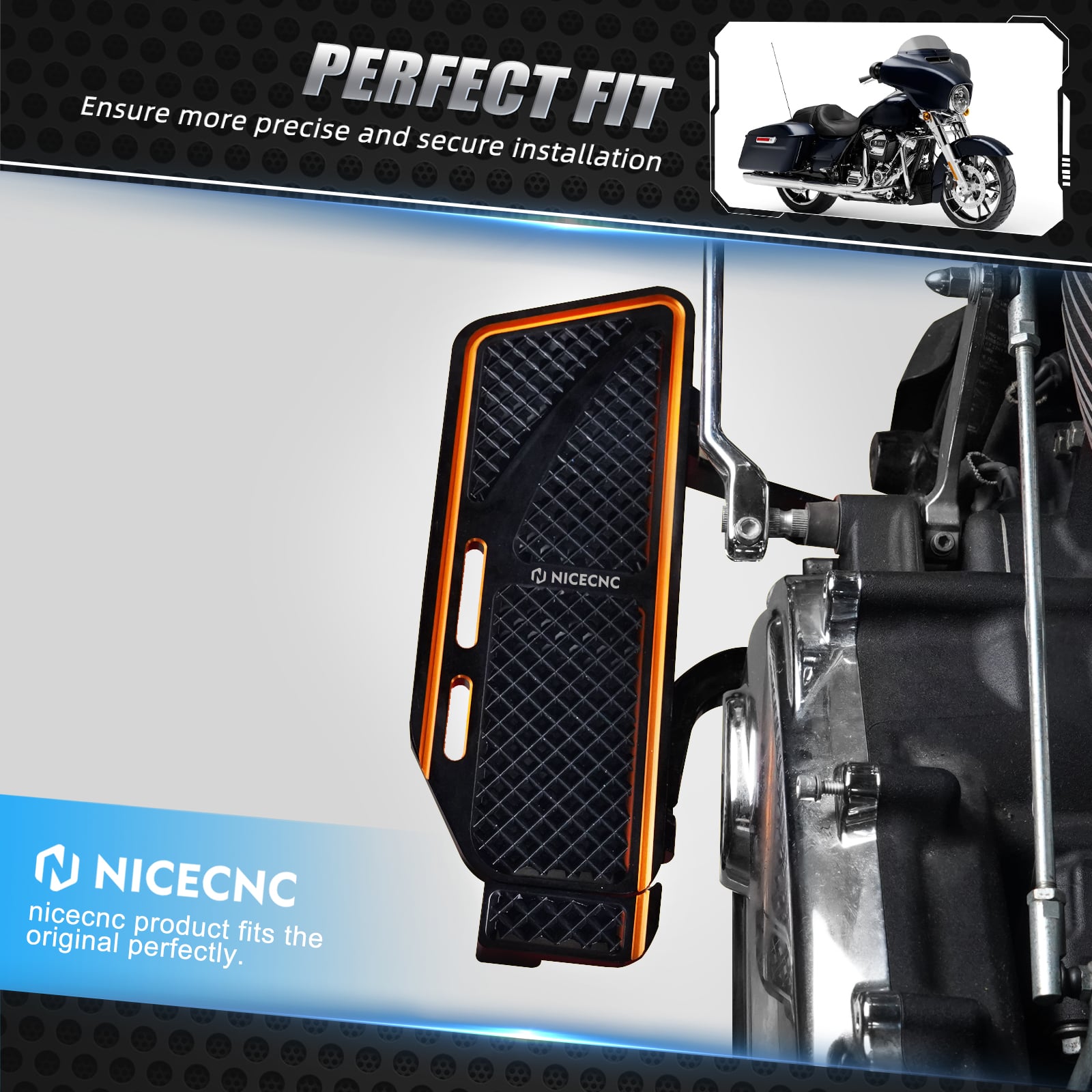 Rider Floorboards Footboards Inserts Kit For Harley Road King Electra Street Glide Ultra Limited