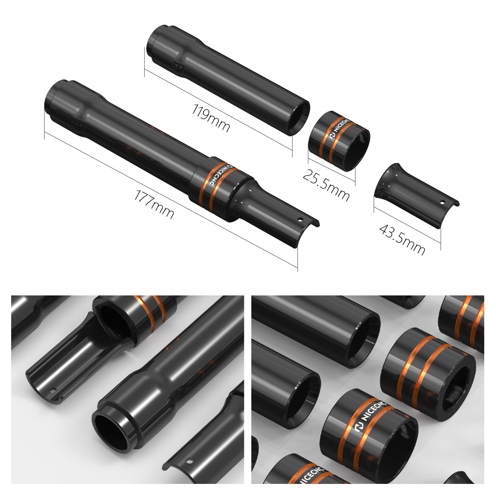 M8 Engine Lifter Tappet + Pushrod Tube Covers For Harley Road King Electra Street Glide