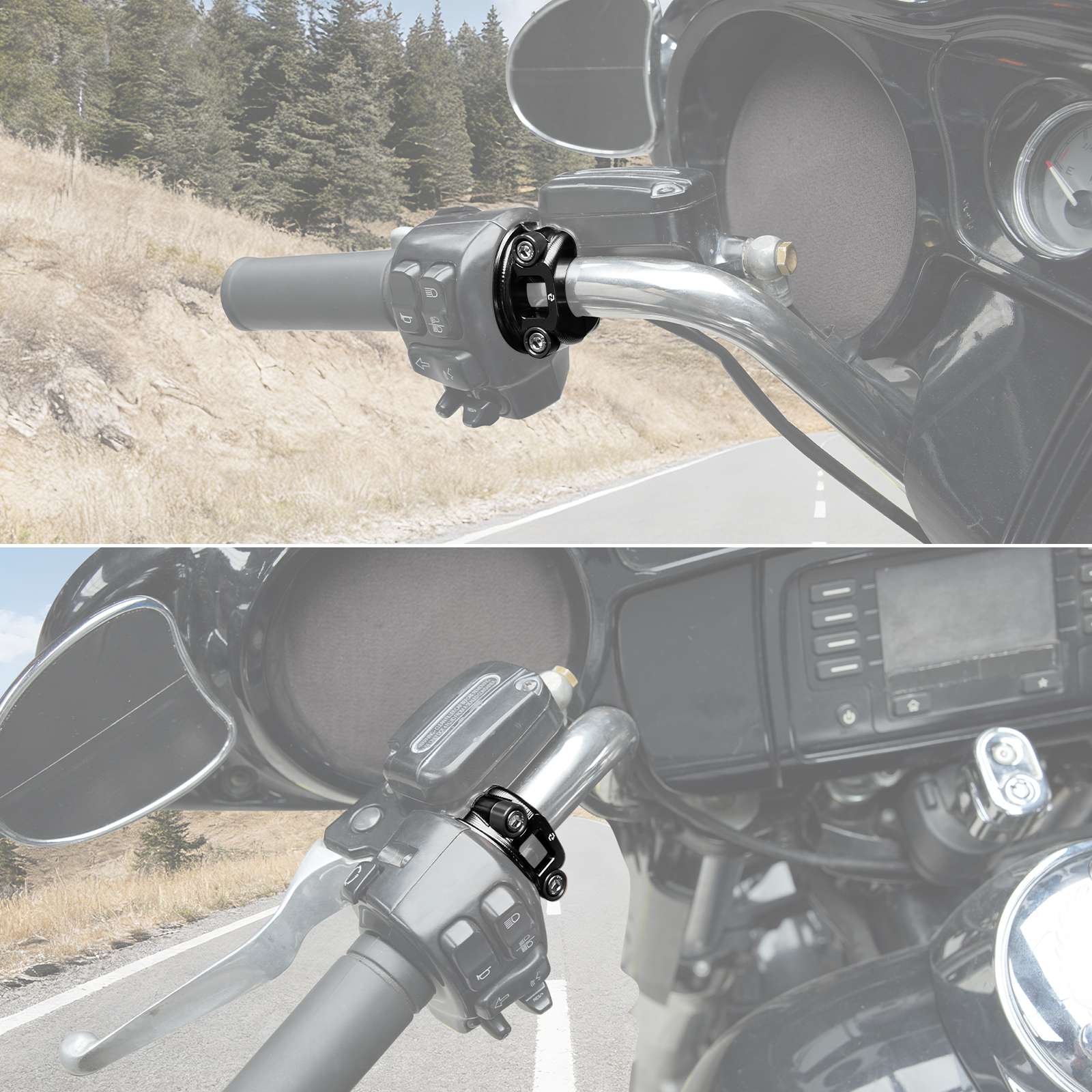 Brake Master Cylinder & Clutch Lever Perch Half Clamp Kit For Harley Road Street Glide