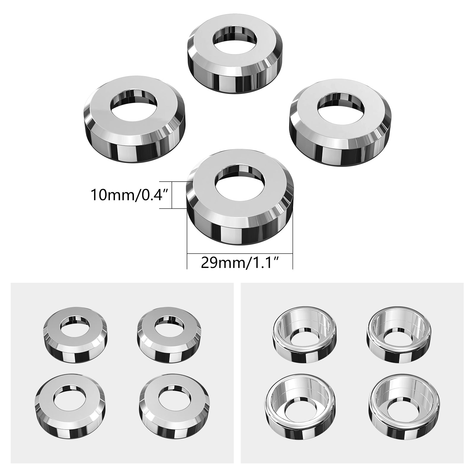 Chrome Shock Absorber Bracket Trim Rings For Harley Sportster 1200 883 48 72 XL
