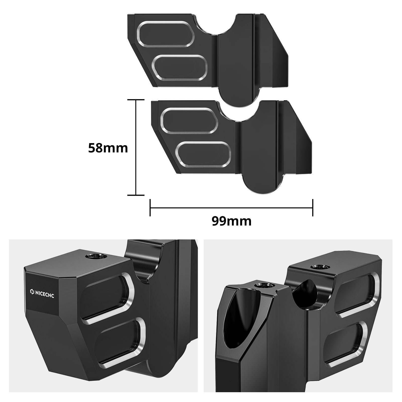 Handlebar Risers Rearward Kickback Mount Kit For Harley Sportster S 1250