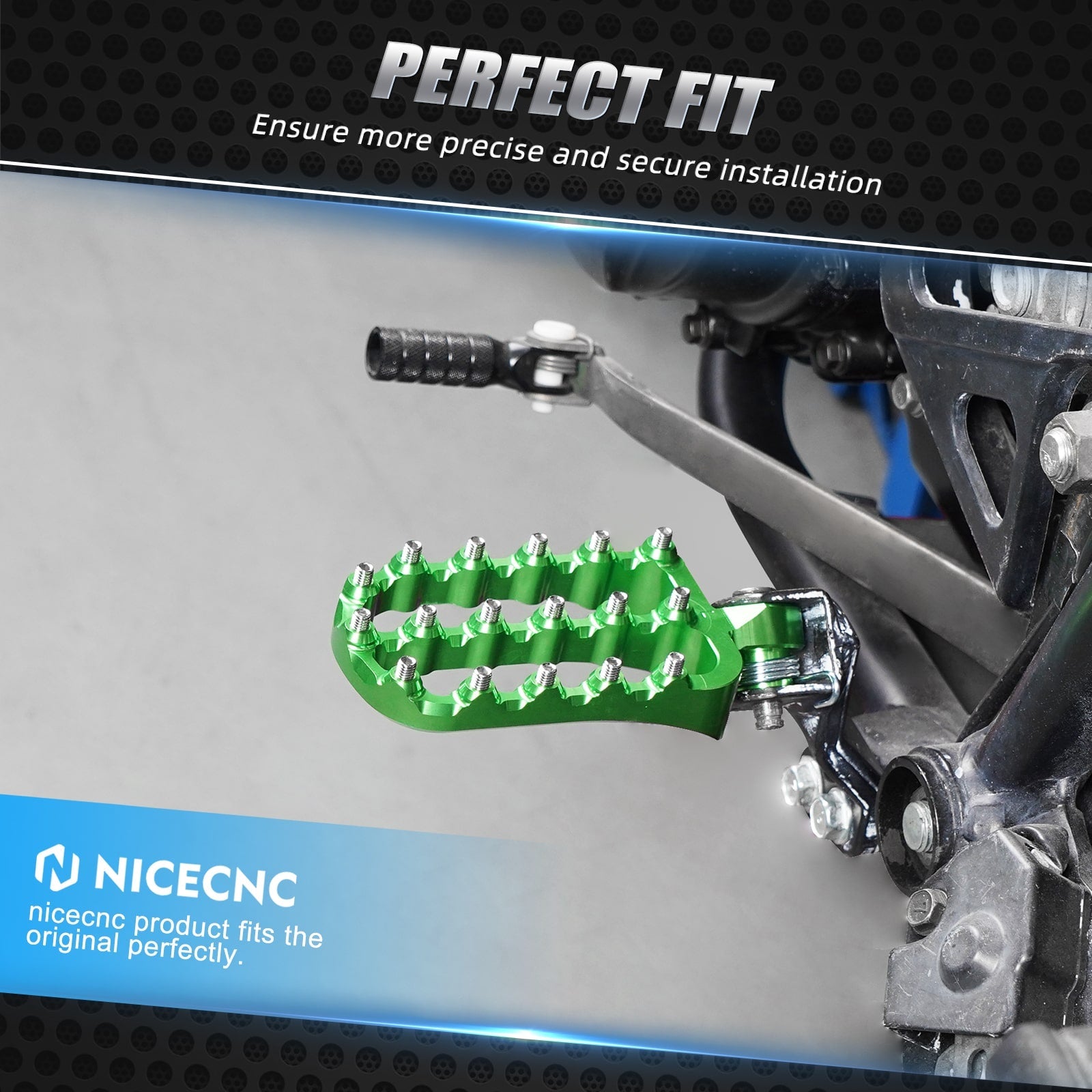Enlargerd Wide Fat Footpegs Foot Pedals Rests For Kawasaki KLR650 1987-2024