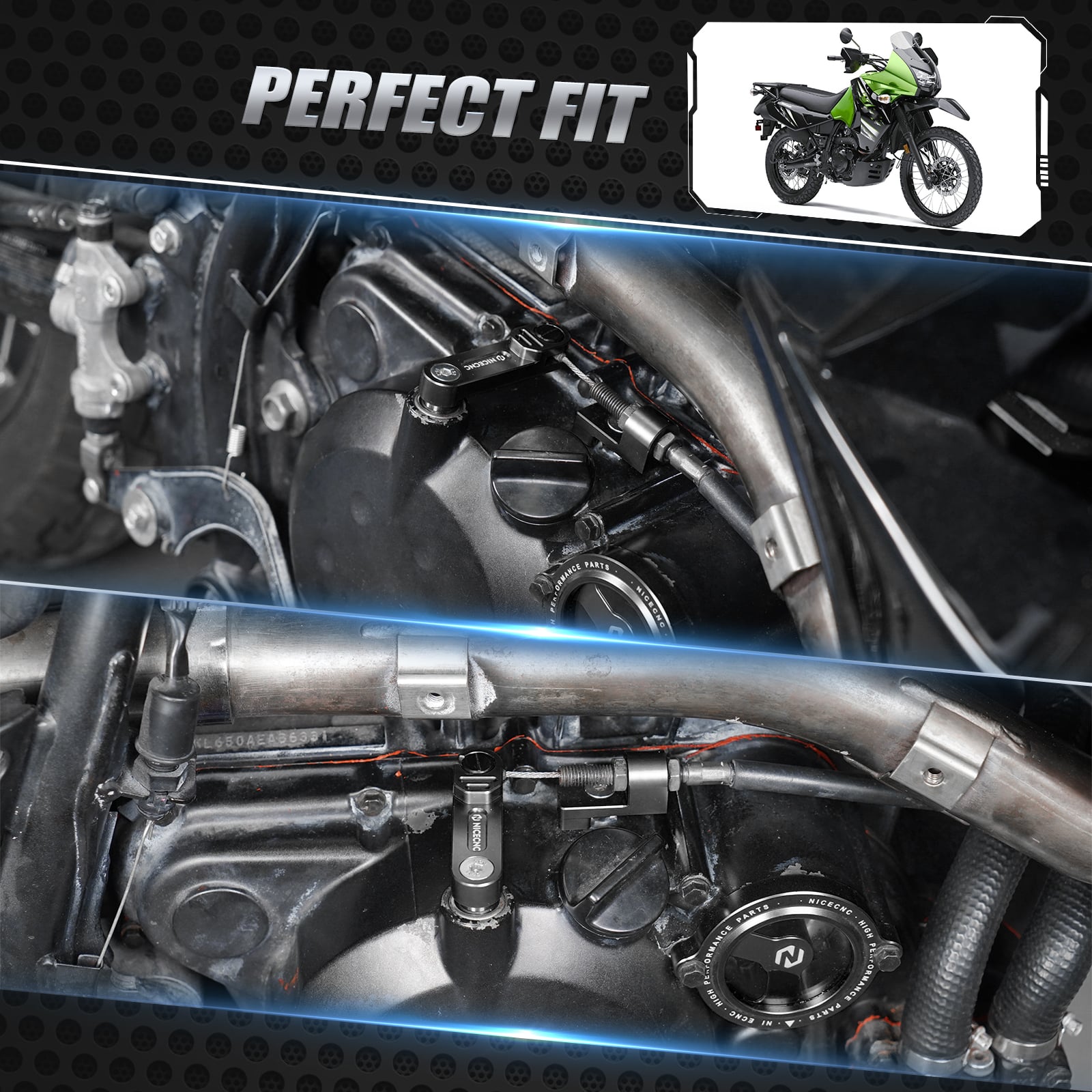 One Finger Clutch Arm Lever Easy Pull Cable Arm Kit For Kawasaki KLR650 2011-2018