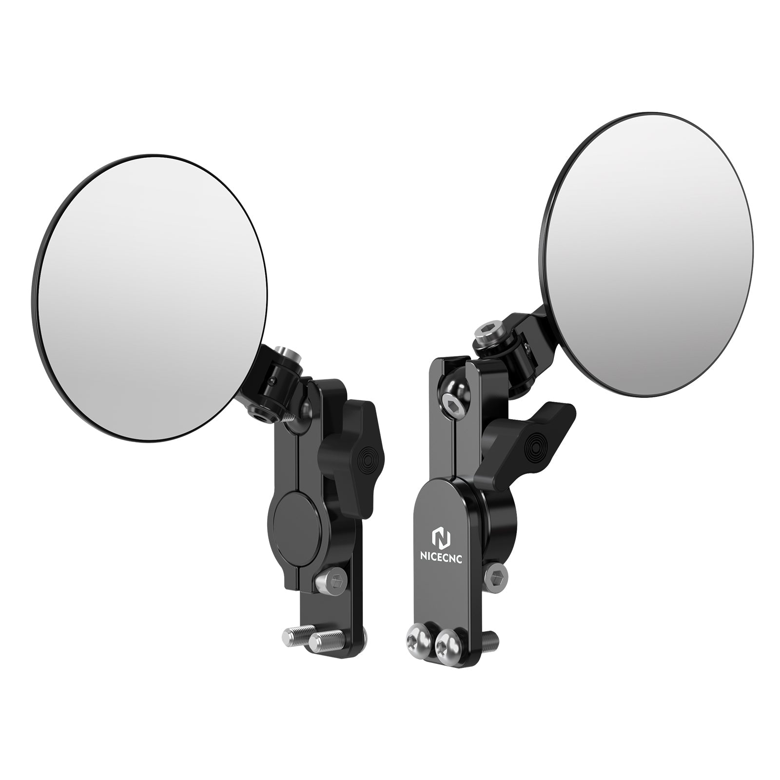 Adjustable Round Convex Quick Flip Rearview Mirrors Kit For Motorcycle Hand Guard
