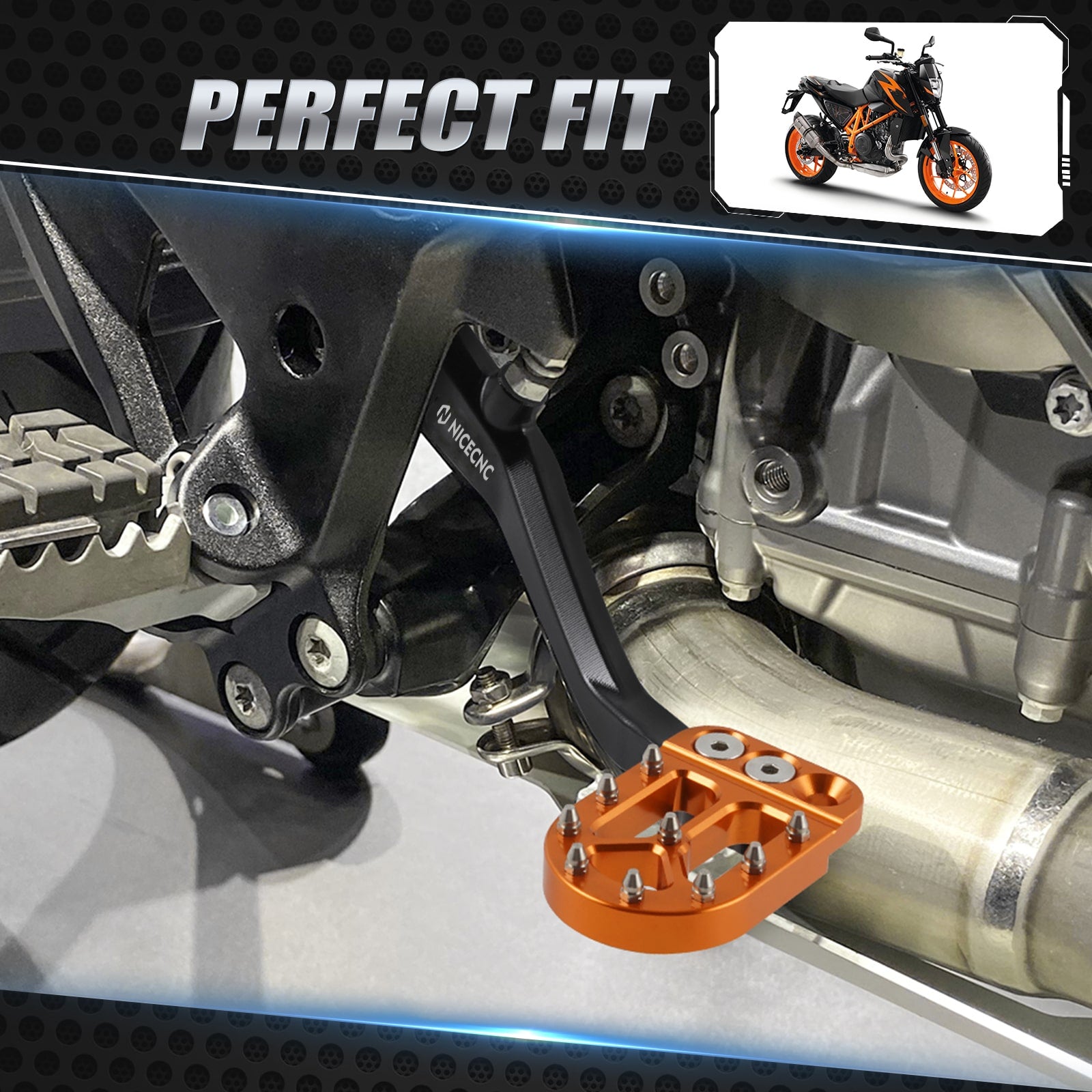 Rear Foot Brake Pedal Lever with Plate For KTM 790 890 Adventure R 2019-2025