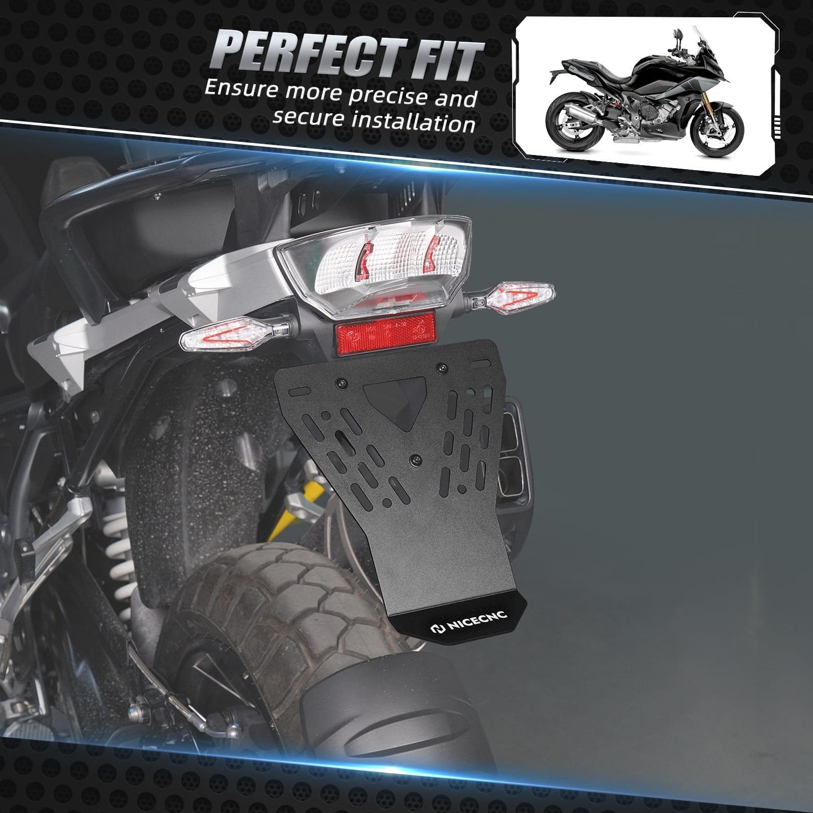 License Plate Splash Guard For BMW R1200GS/ Adv 13-18 R1250GS Adv 19-24