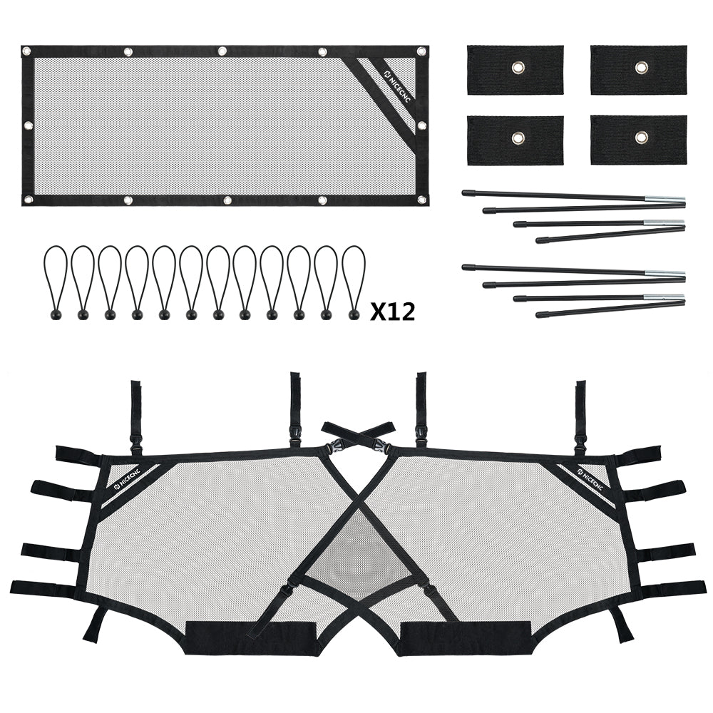 UTV Side Door Window Nets Sunshade Mesh Shield Kit For Polaris RZR XP 1000 570 900