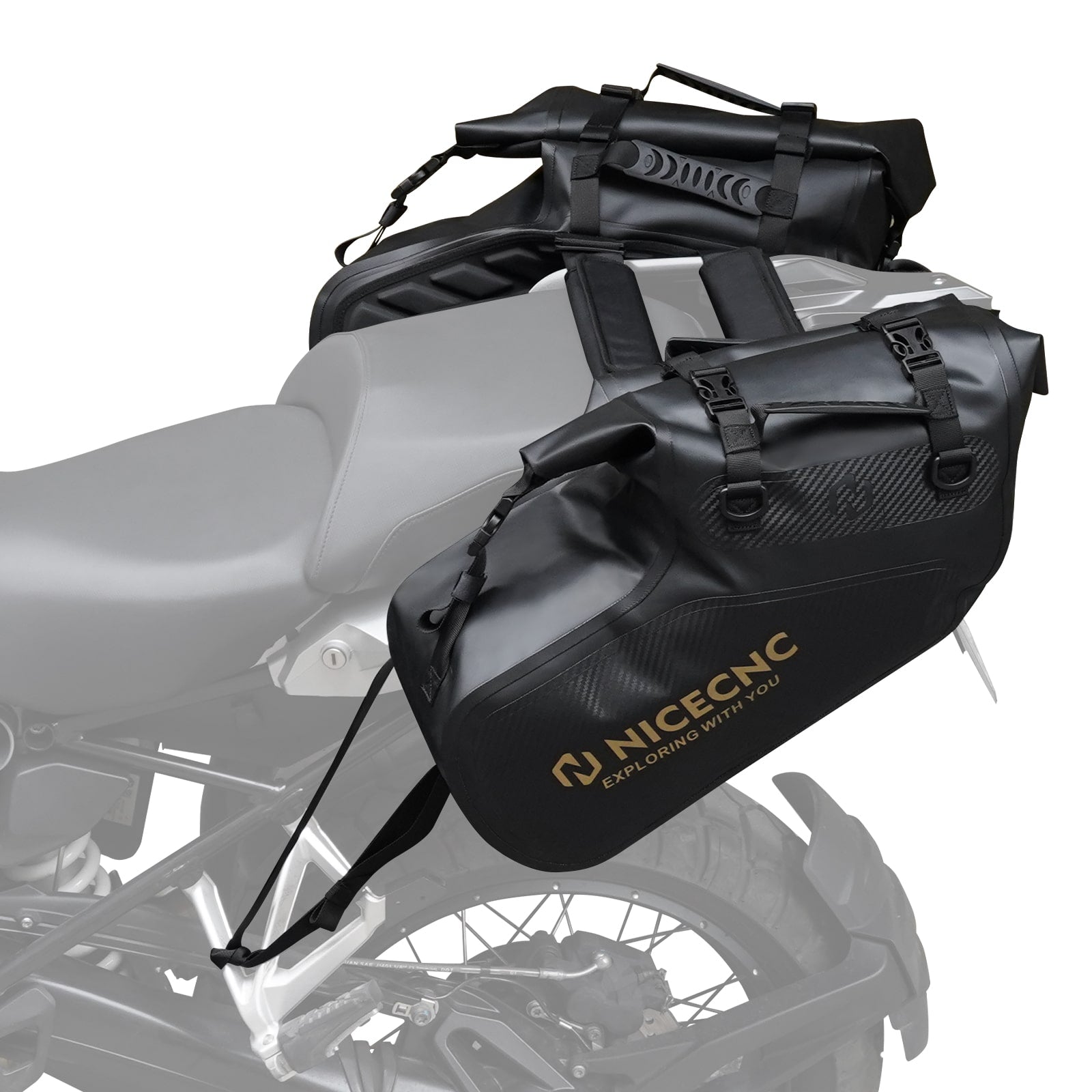 Universal Saddlebags 28L Waterproof For Adventure Sport Motorcycle Racks