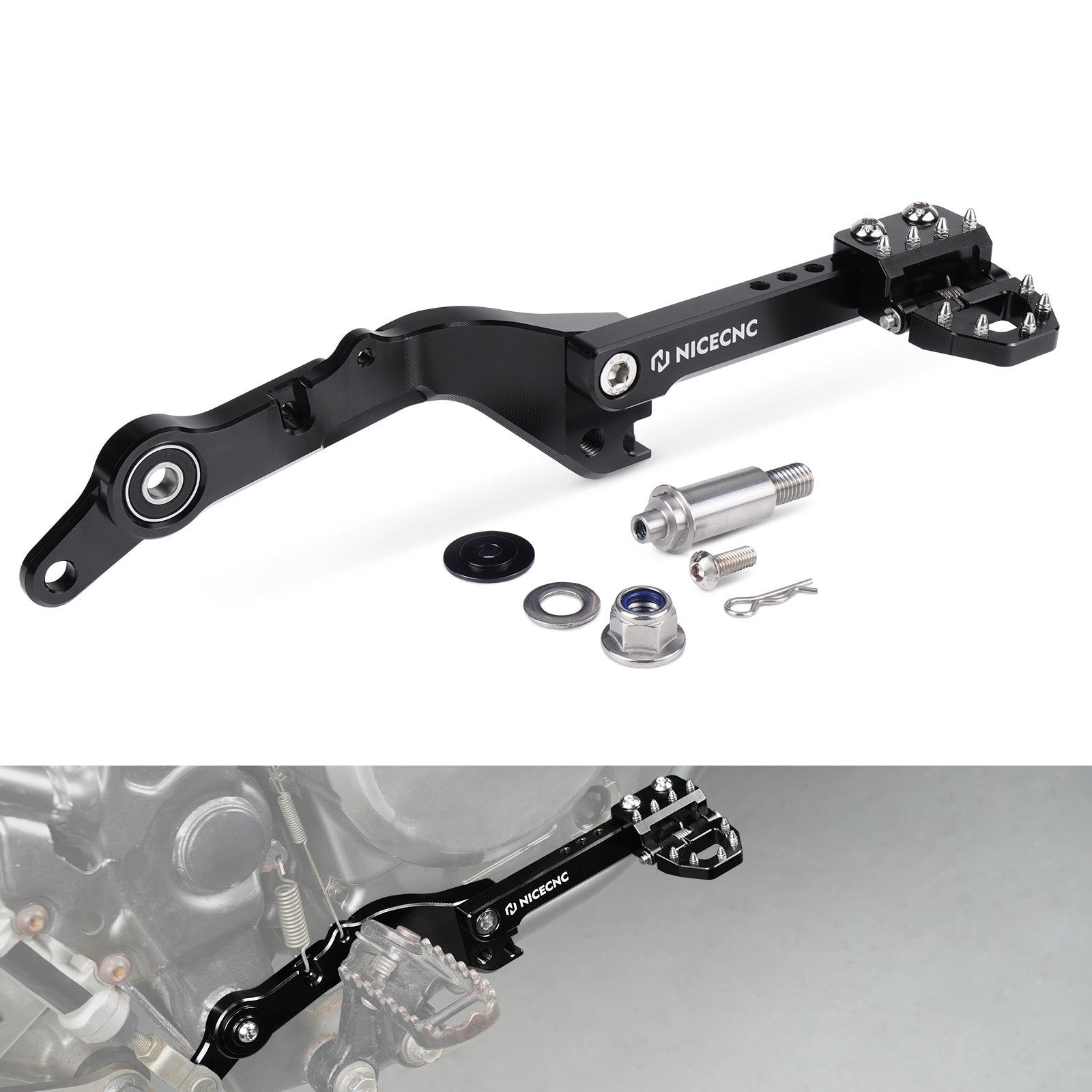 Enlarged Footpegs + Dual Control Rear Brake Pedal For Suzuki DR650 S / SE 1996-2025