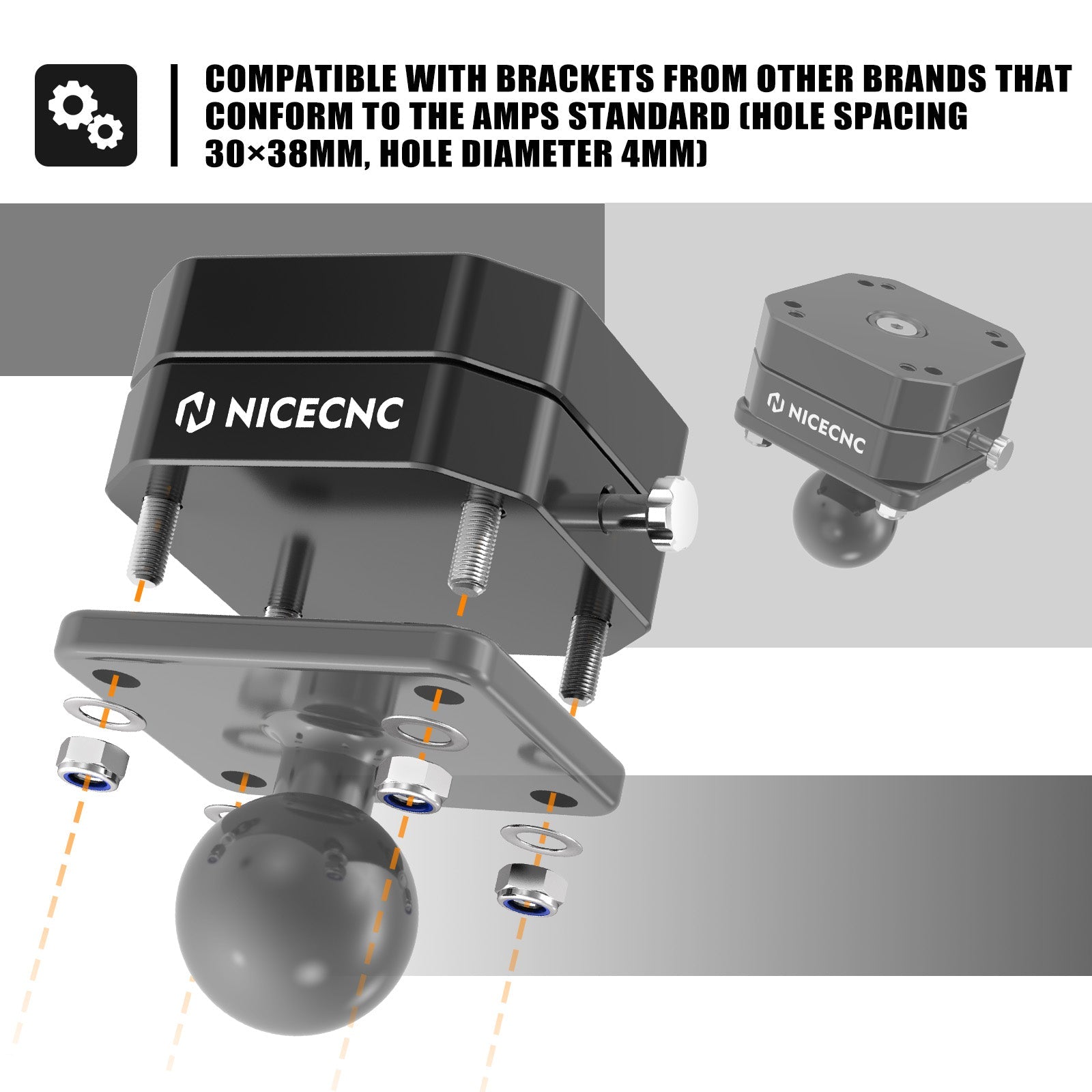 Universal Motorcycle Rotatable AMPS GPS Swivel Mount Bracket