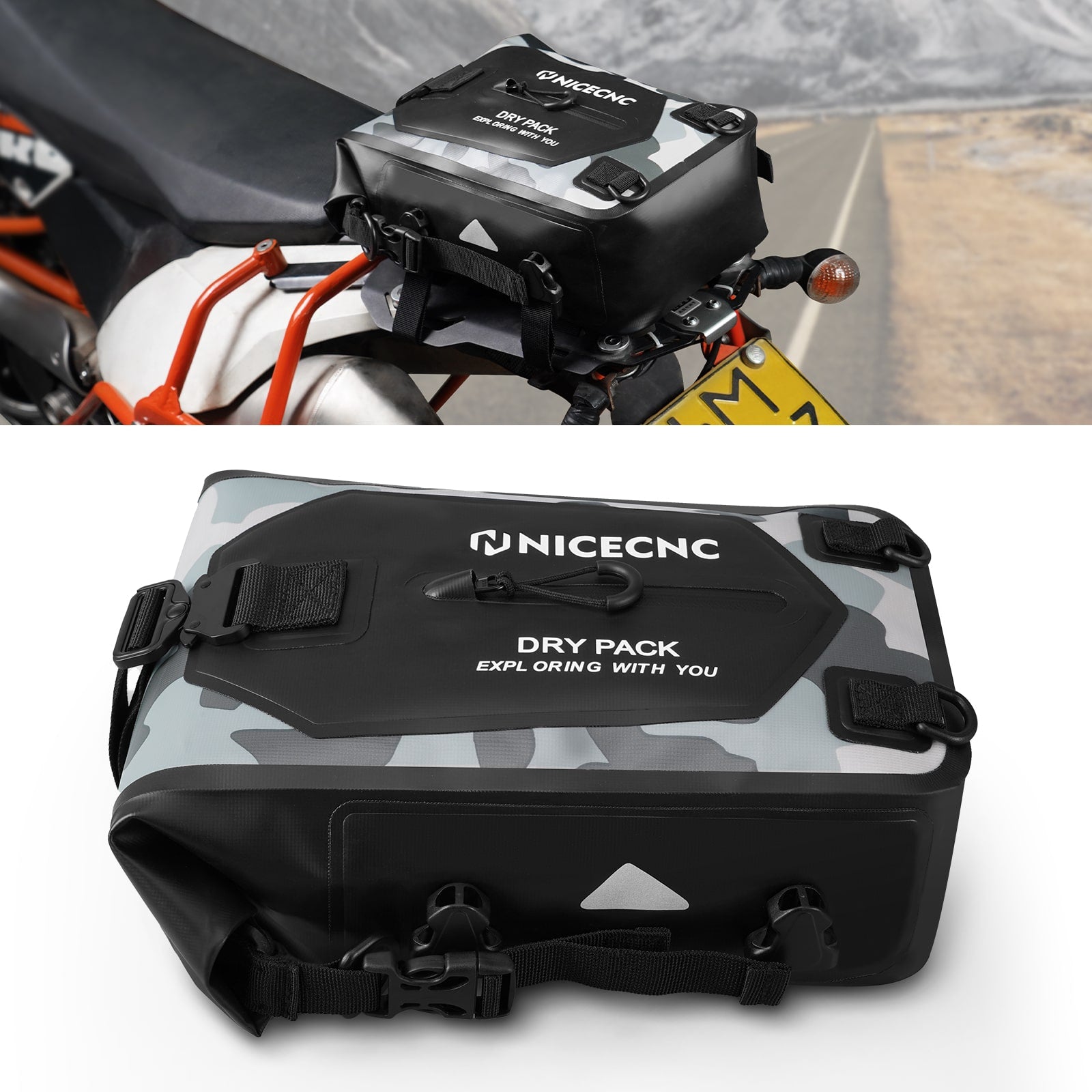 Universal Crash Bar Bag Motorcycle 7L Dry Luggage Bag(Only Ship to US)