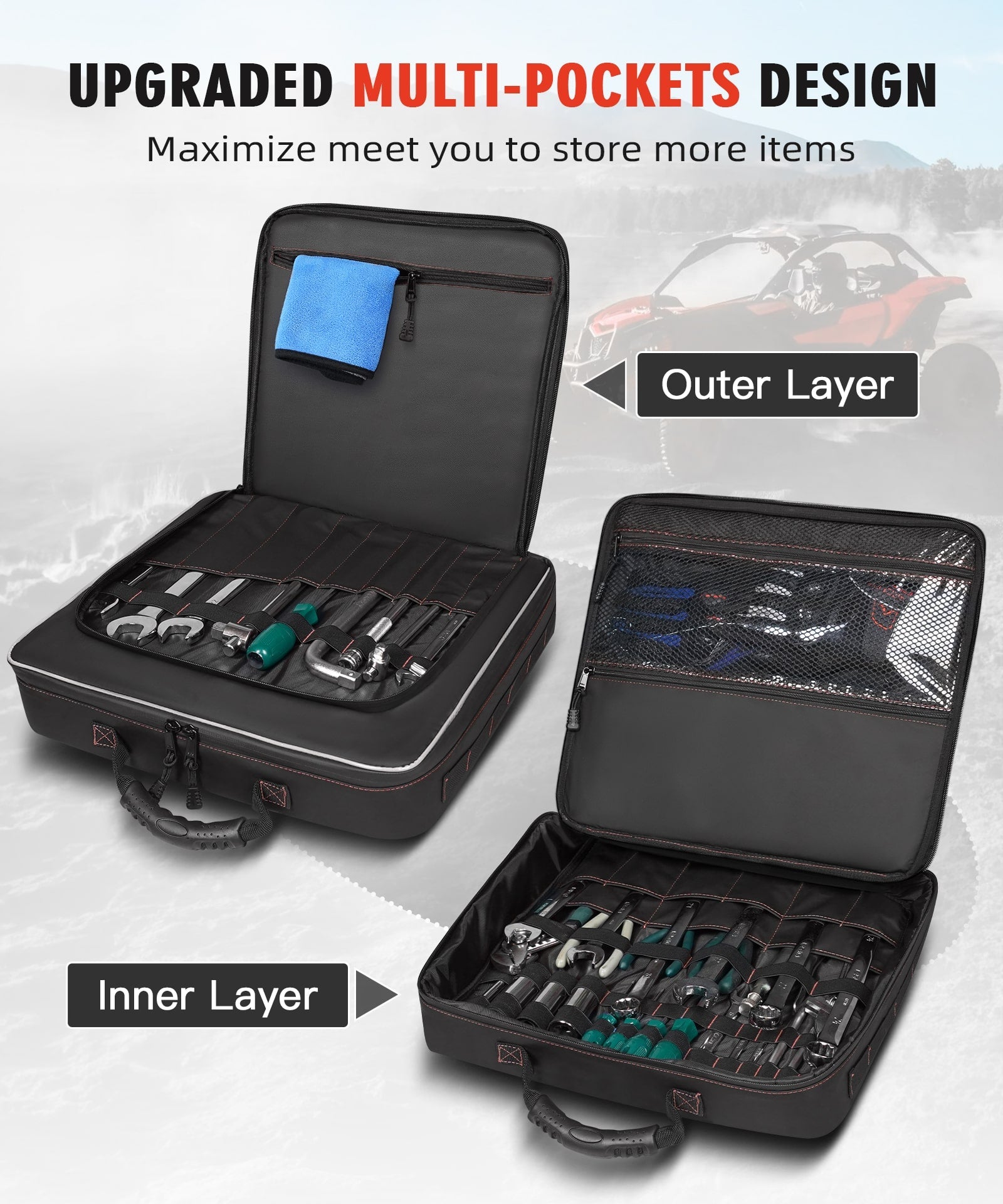 UTV Under Seat Storage Tool Bag For Can-Am Maverick X3 2017-2023