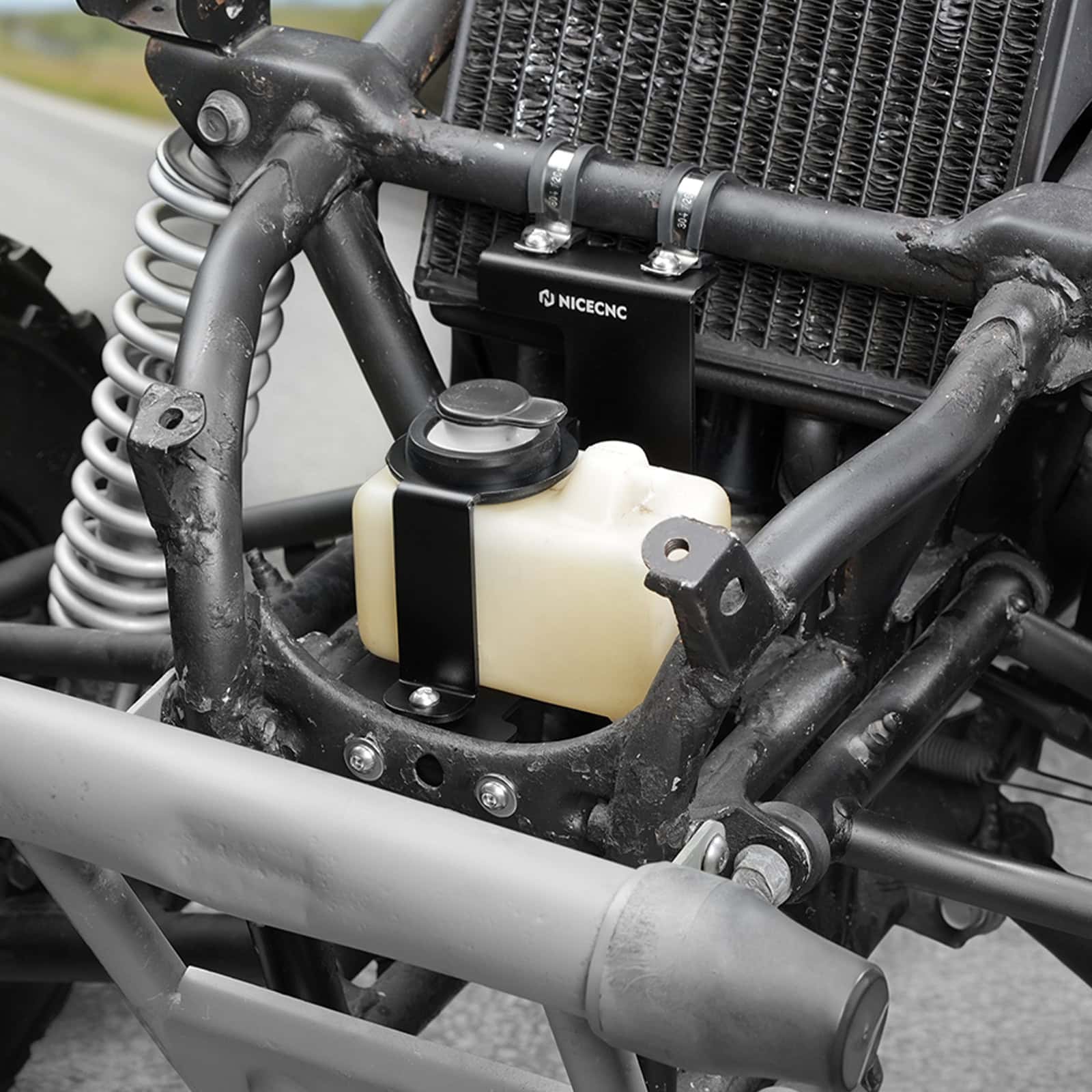 ATV Coolant Reservoir Relocation Bracket Front Mount For Yamaha Banshee 350