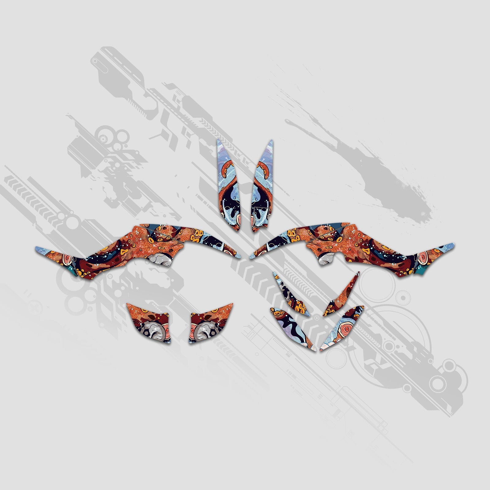 ATV Full Graphics Decals Stickers Kit For Yamaha RAPTOR 350 2004+