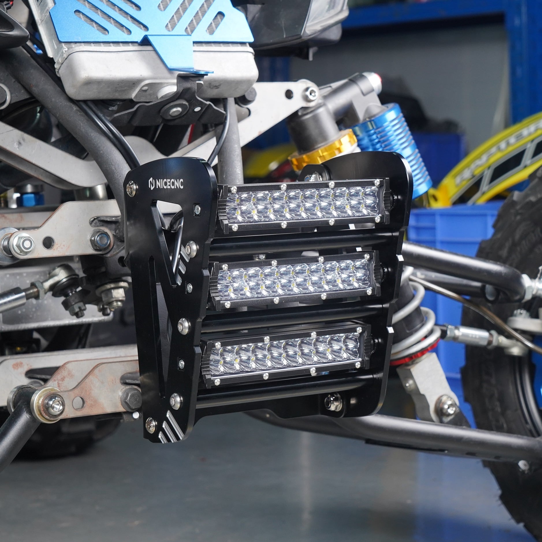 ATV Front Bumper w/LED Lights Bar Kit For Yamaha Raptor 700 700R 2013-2026