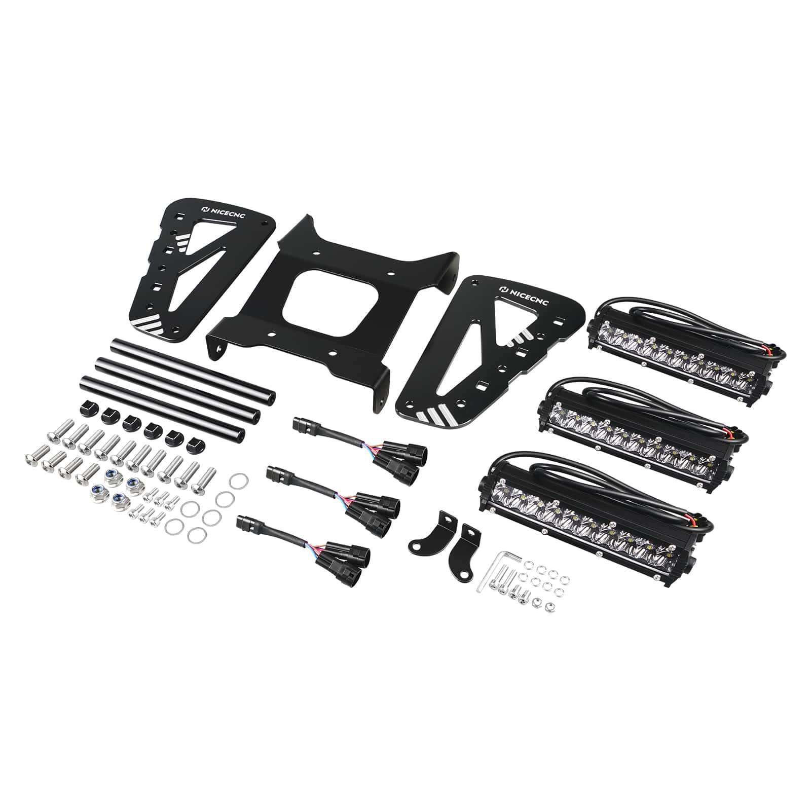 ATV Front Bumper w/LED Lights Bar Kit For Yamaha Raptor 700 700R 2013-2026