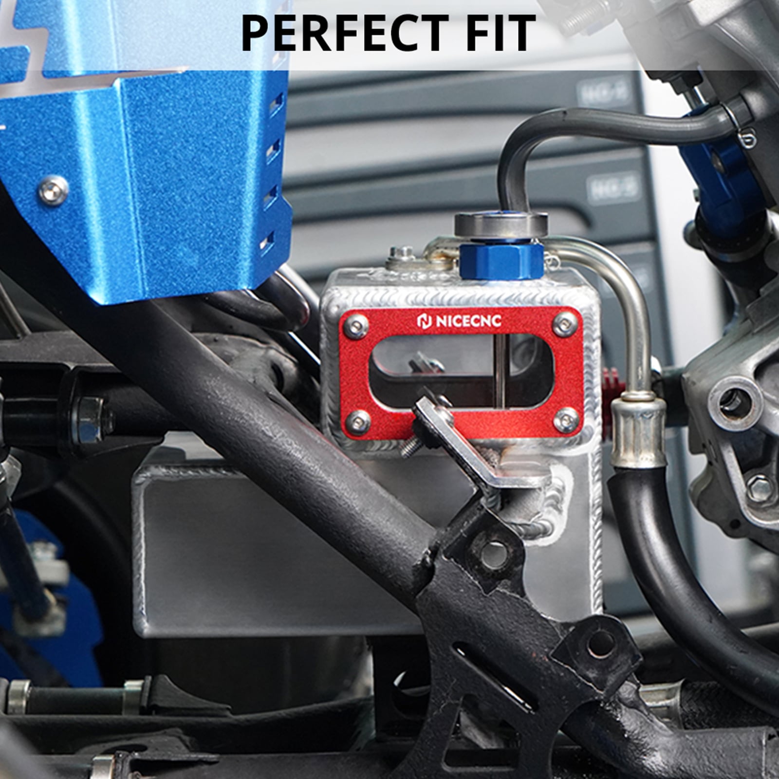 ATV Clear Oil Tank Cooler Reservoir Expansion Bottle For Yamaha Raptor 700 700R