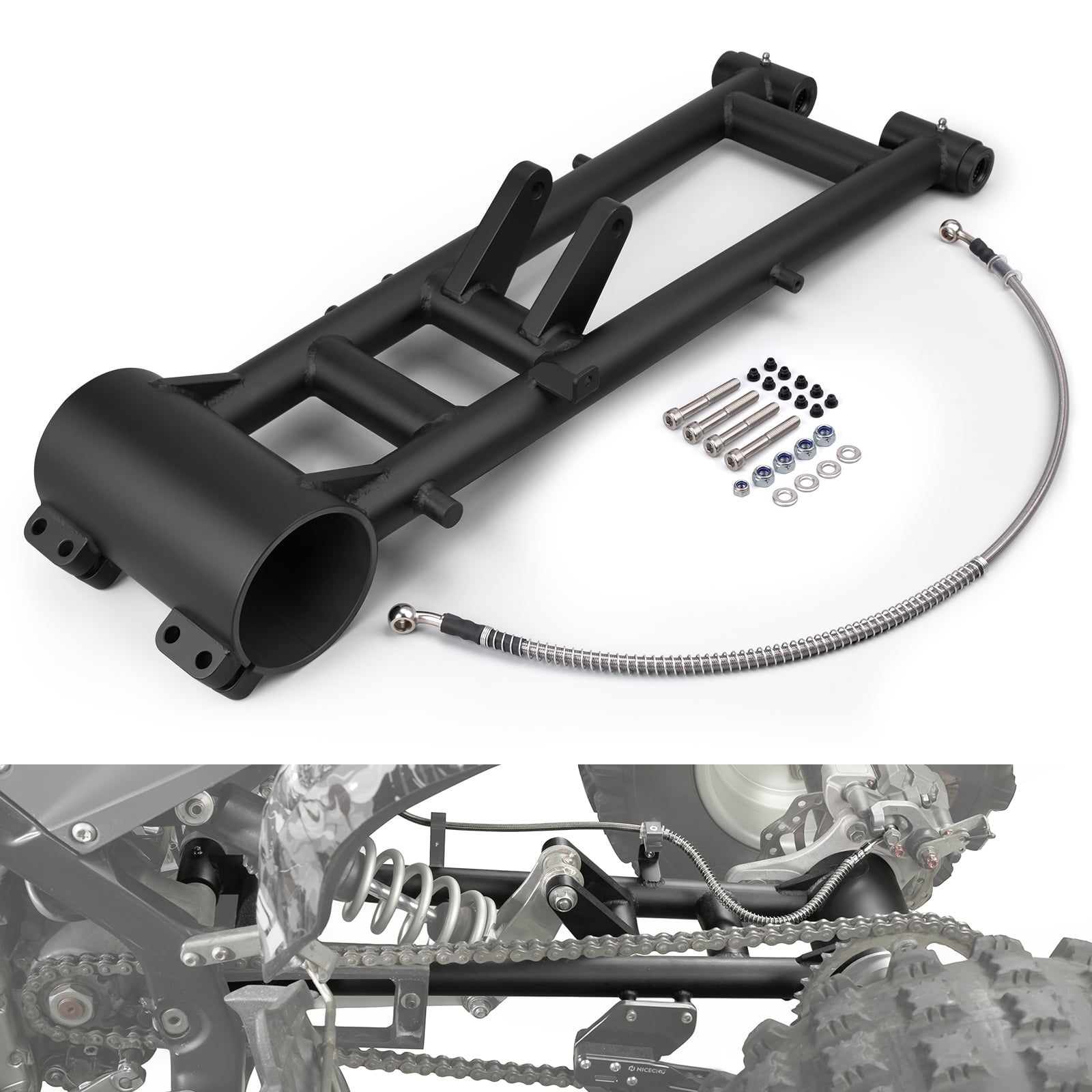 ATV Extended +6" Length Rear Swingarm For Yamaha Raptor 700 700R 2006-2026