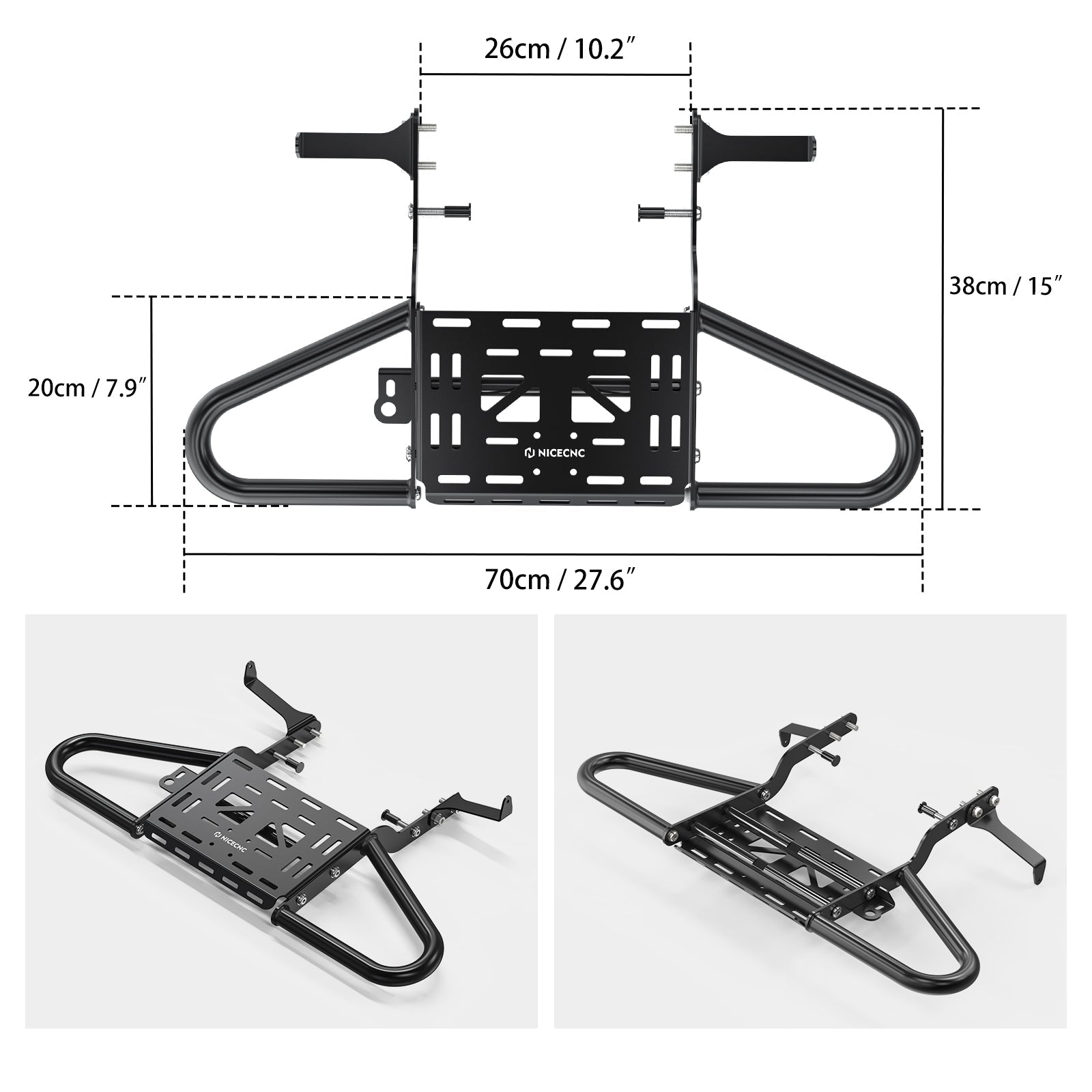 ATV Rear Grab Bar Luggage Rack Carrier For Yamaha Raptor 700 700R 2006-2026