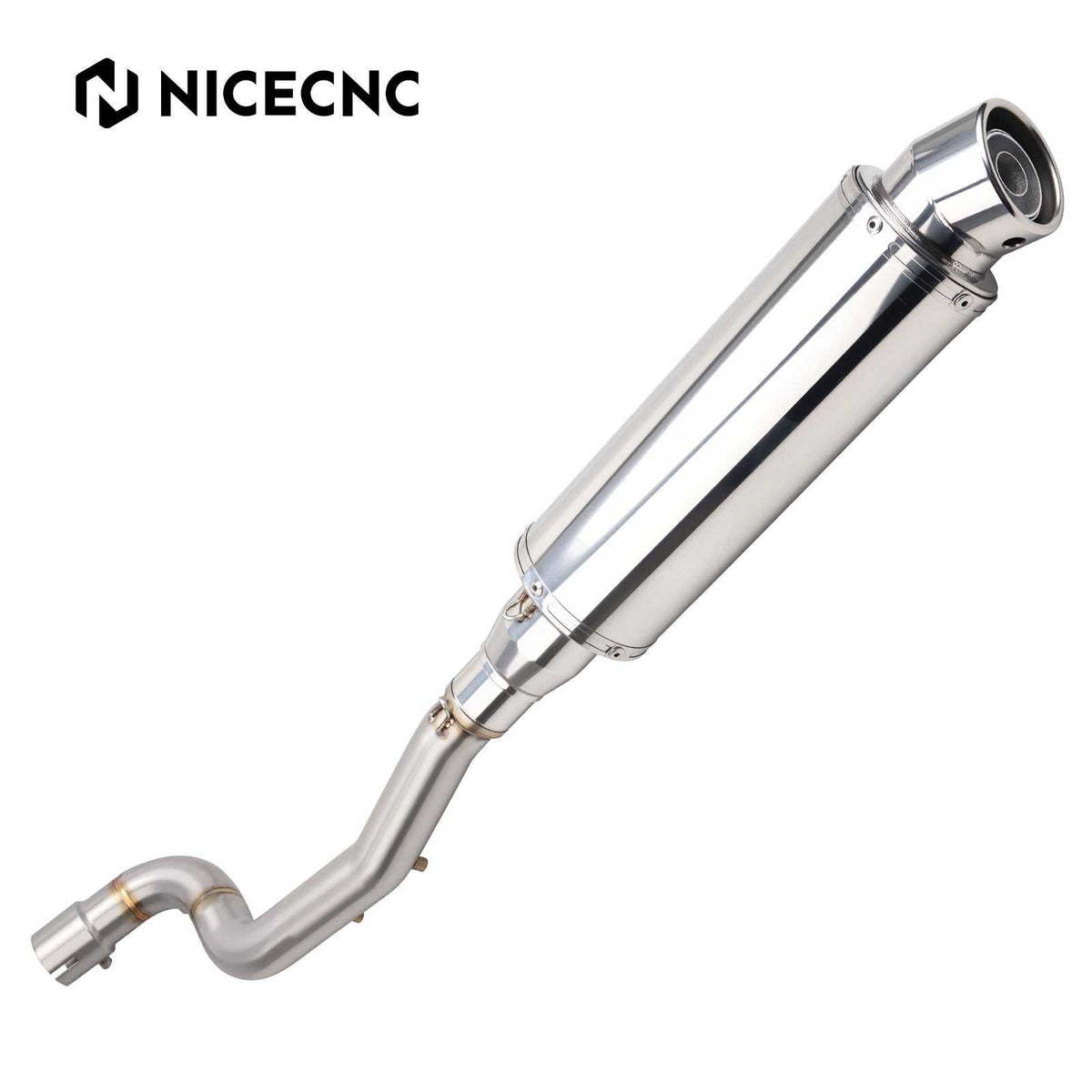 High-Exit Exhaust System Mid-Pipe + Muffler For Yamaha Tenere 700 2019-2024
