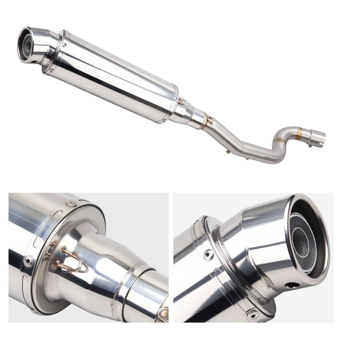 High-Exit Exhaust System Mid-Pipe + Muffler For Yamaha Tenere 700 2019-2024