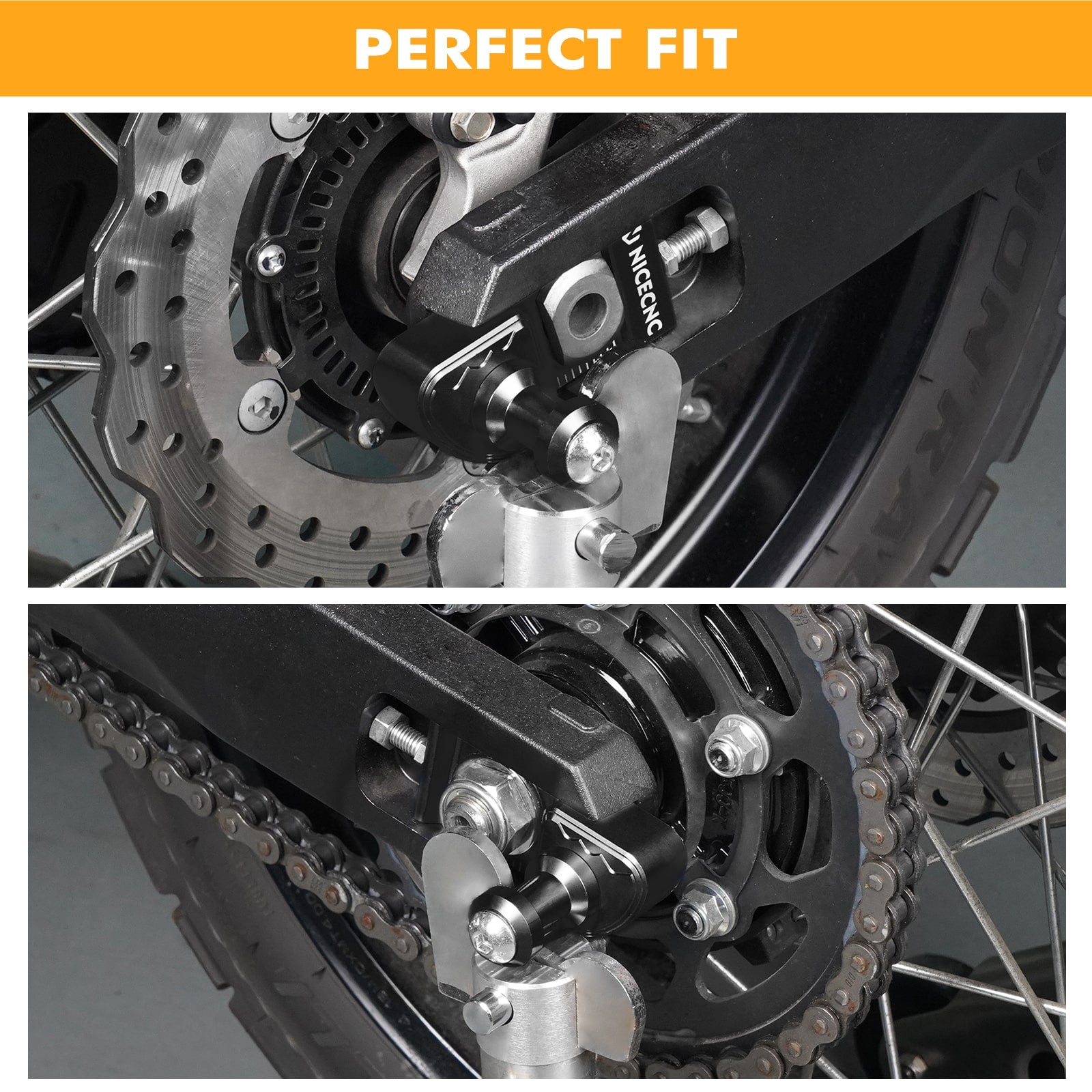 Chain Adjuster Blocks Swingarm Spools for Yamaha Tenere 700 2019-2024
