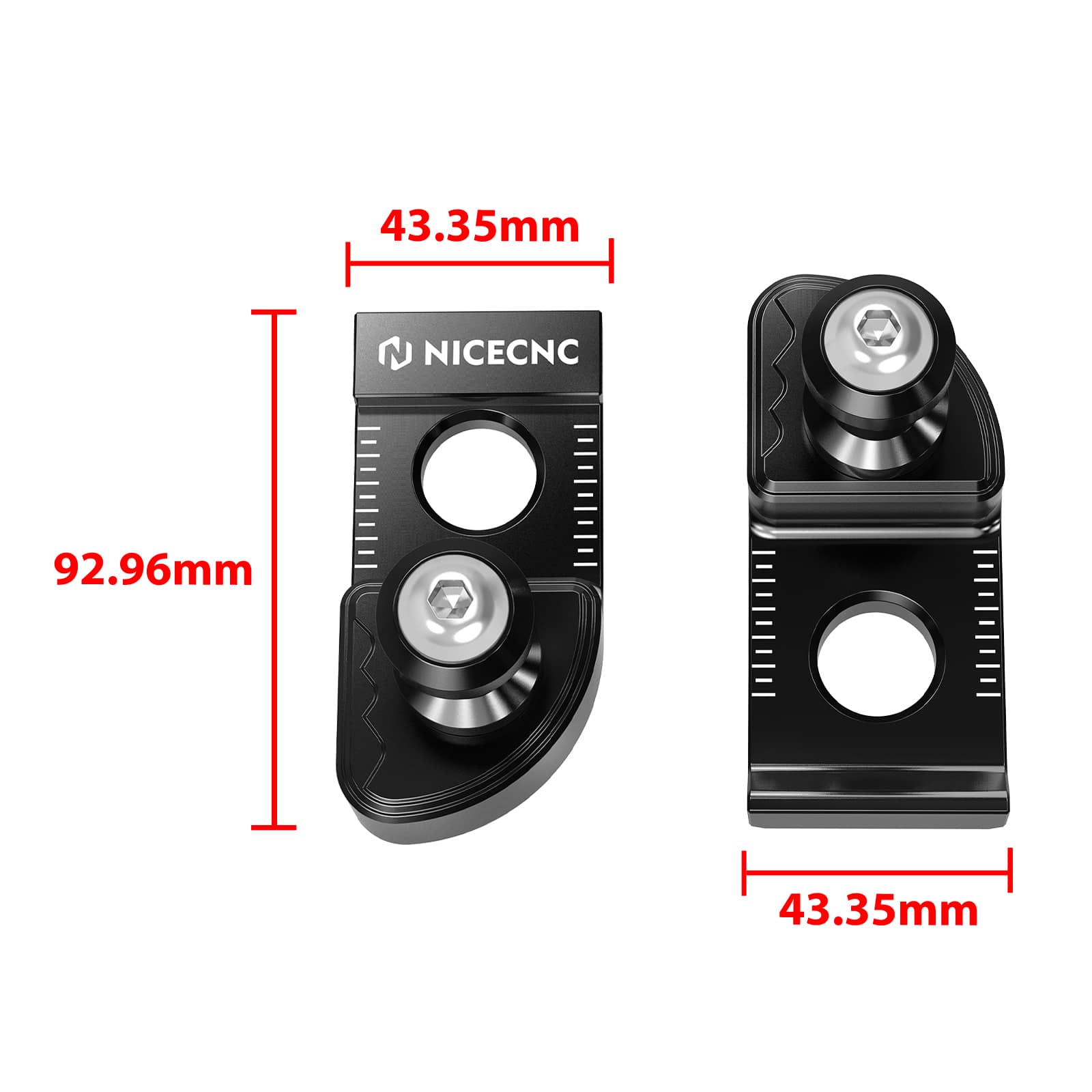 Chain Adjuster Blocks Swingarm Spools for Yamaha Tenere 700 2019-2024