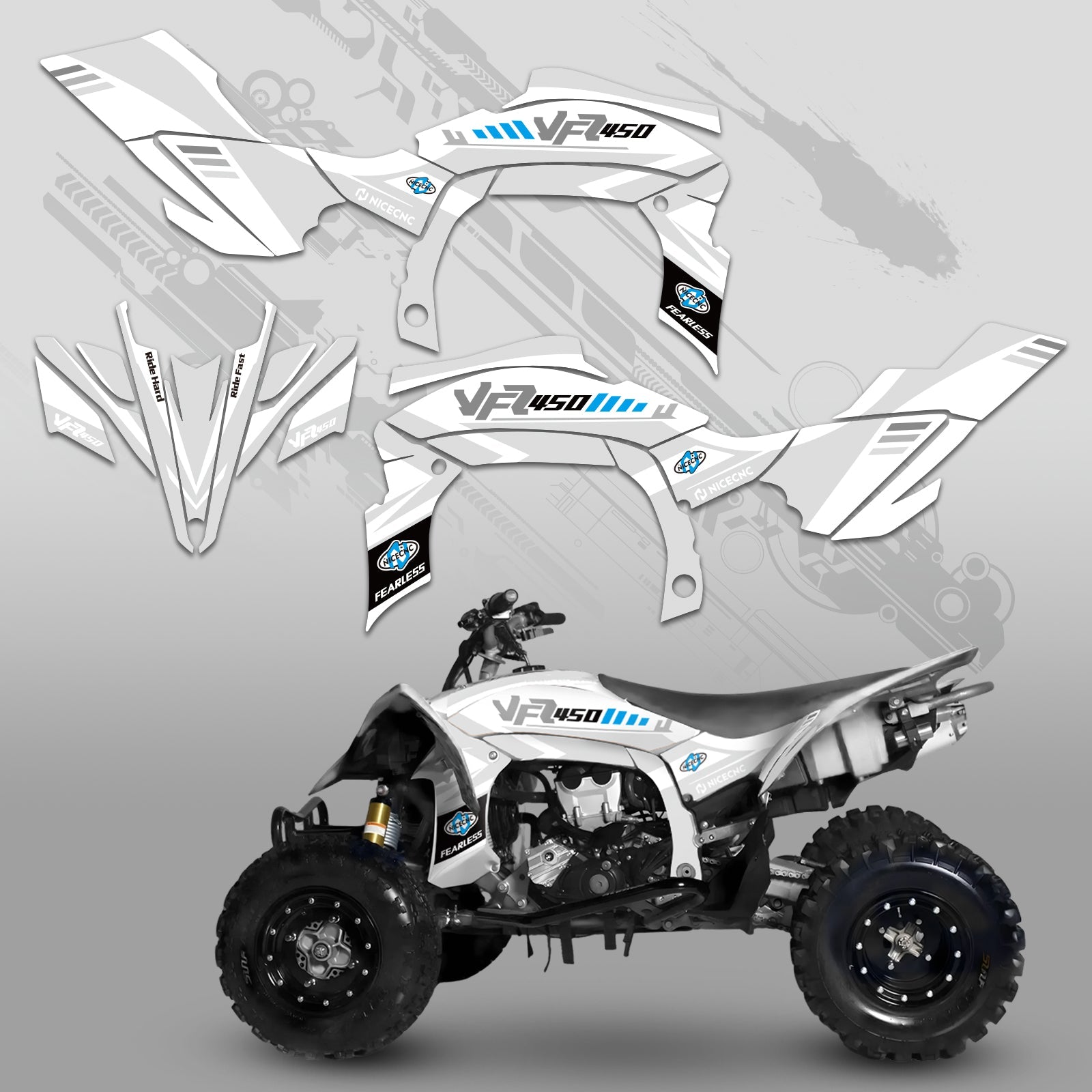 ATV Full Graphics Decals Stickers Set For YAMAHA YFZ450R YFZ450X 2009-2013