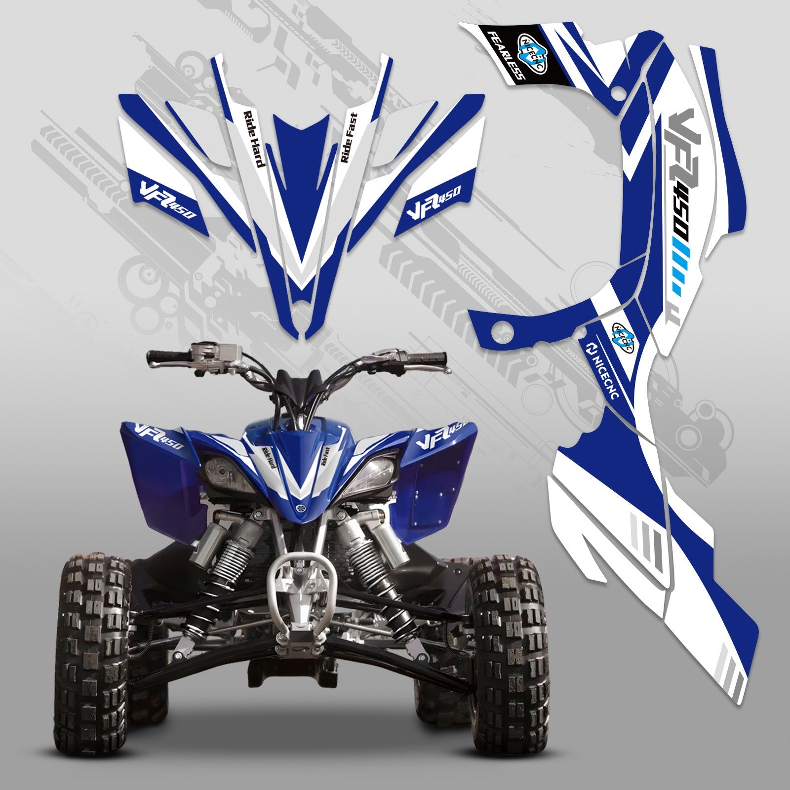 ATV Full Graphics Decals Stickers Kit For YAMAHA YFZ450R YFZ450X 2009-2013