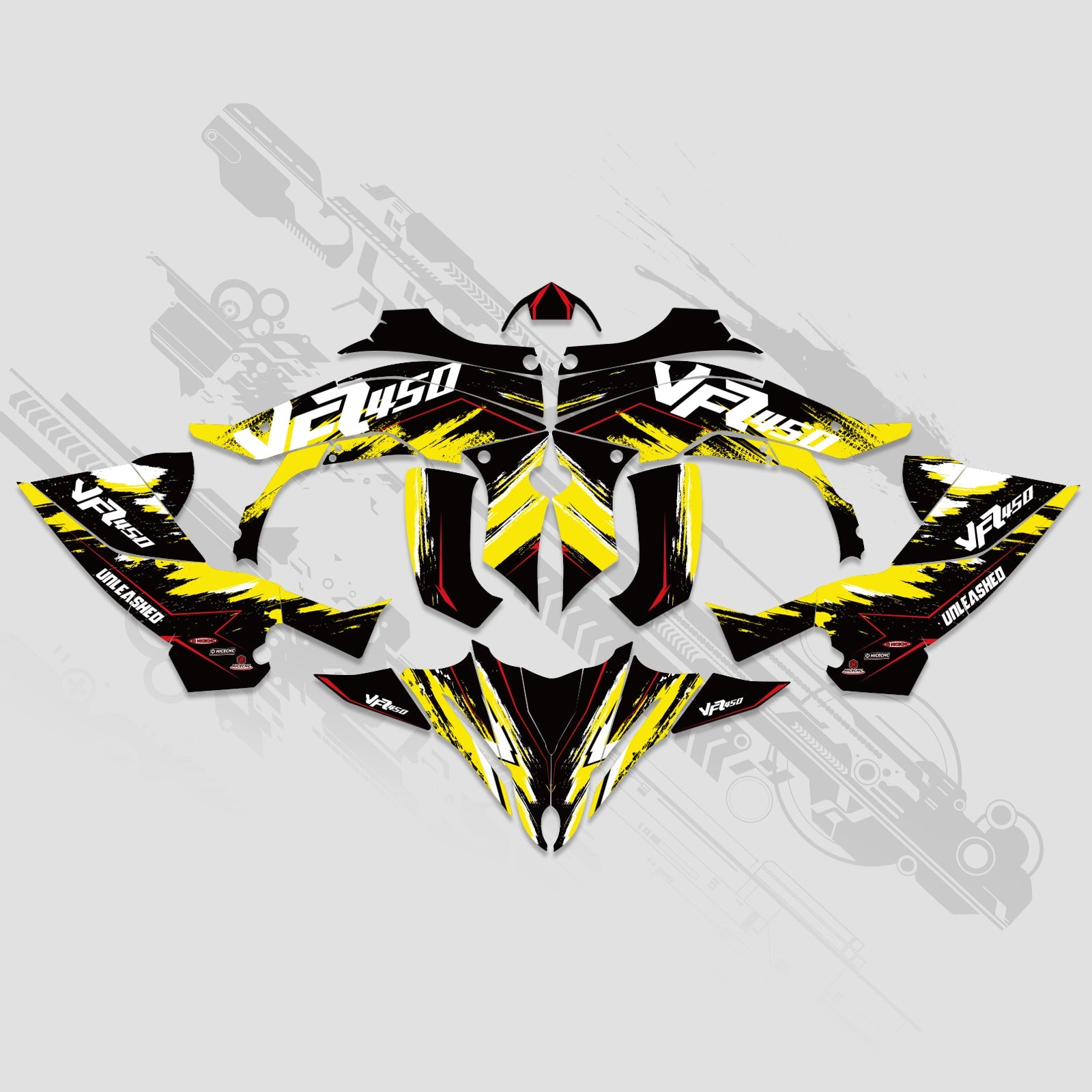 ATV Full Graphics Decals Stickers Kit For YAMAHA YFZ450R 2014-2022