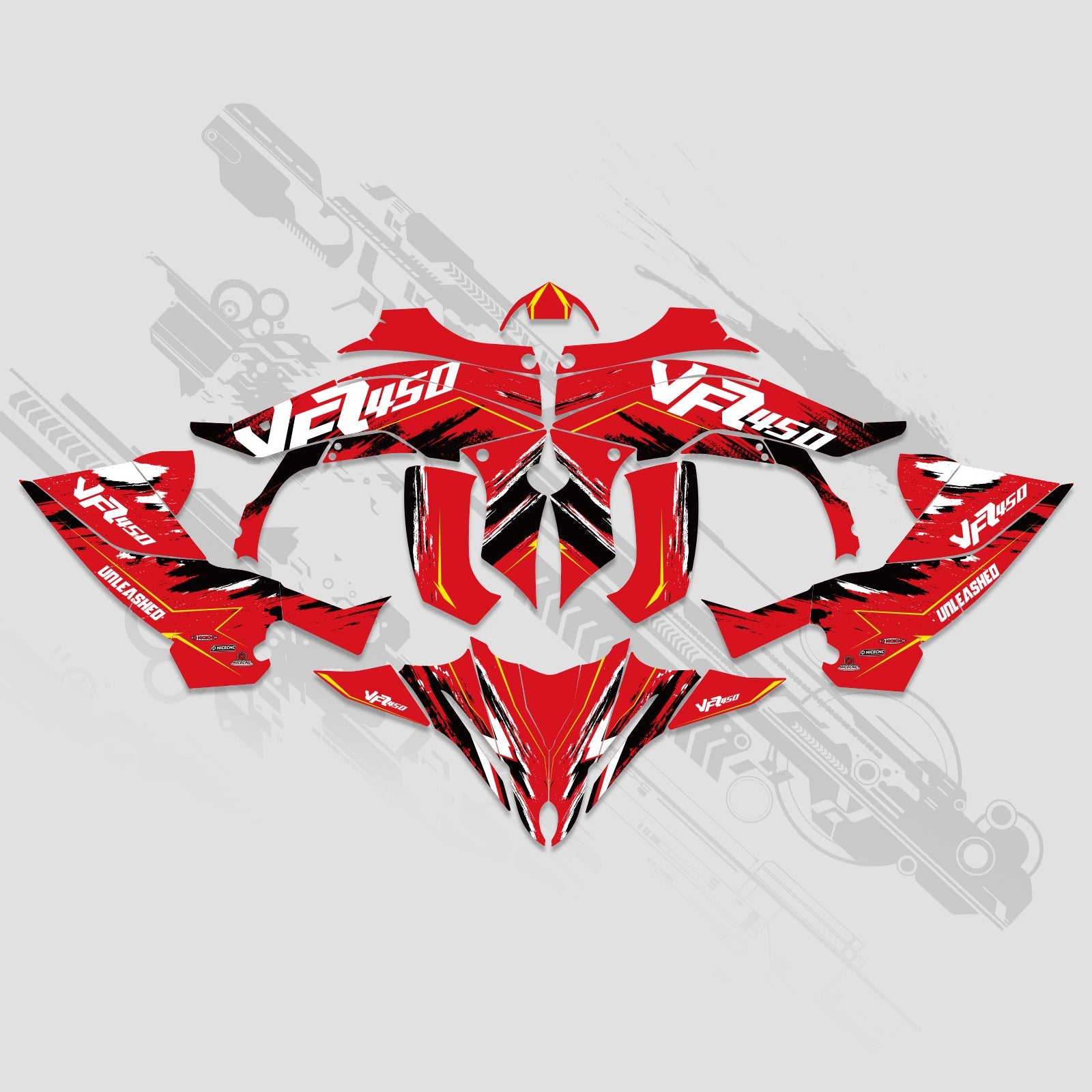 ATV Full Graphics Decals Stickers Kit For YAMAHA YFZ450R 2014-2022