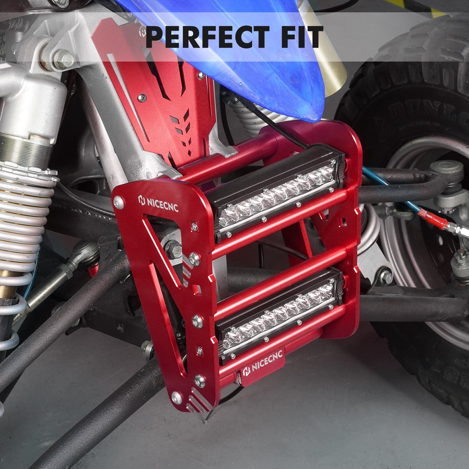 ATV Front Bumper with LED Dual Lights Bar Kit For Yamaha YFZ450R 2009-2024