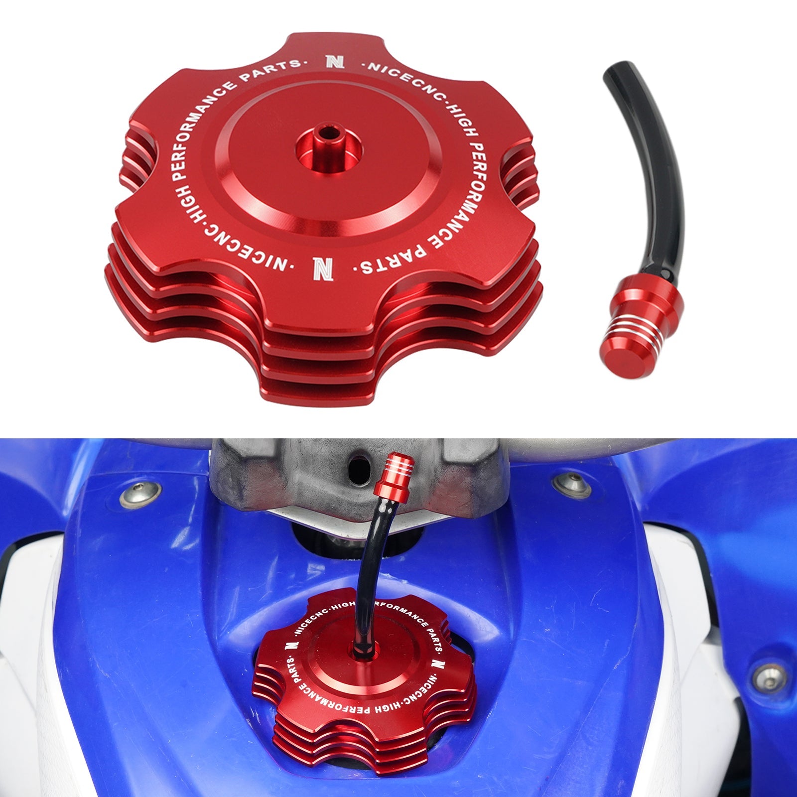 ATV Fuel Tank Gas Cap w/Vent Hose For Yamaha YFZ450R Blaster 200 Banshee 350
