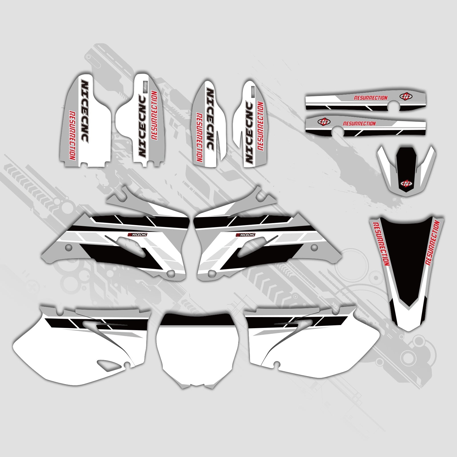 Motorcycle Full Graphics Decals Stickers Set For YAMAHA YZ250F / YZ450F 2006-2009