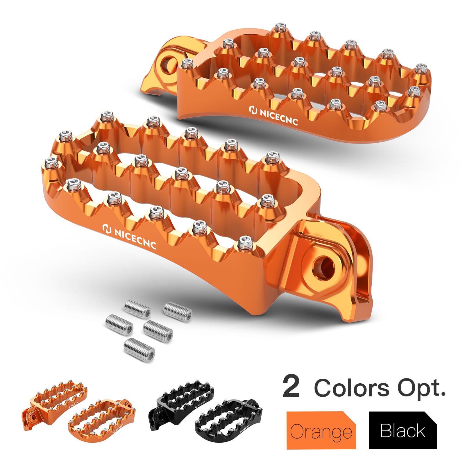 Forged 0° Horizontal Flat Wide Enlarged Foot Pegs For KTM 390 Adventure 2020-2024