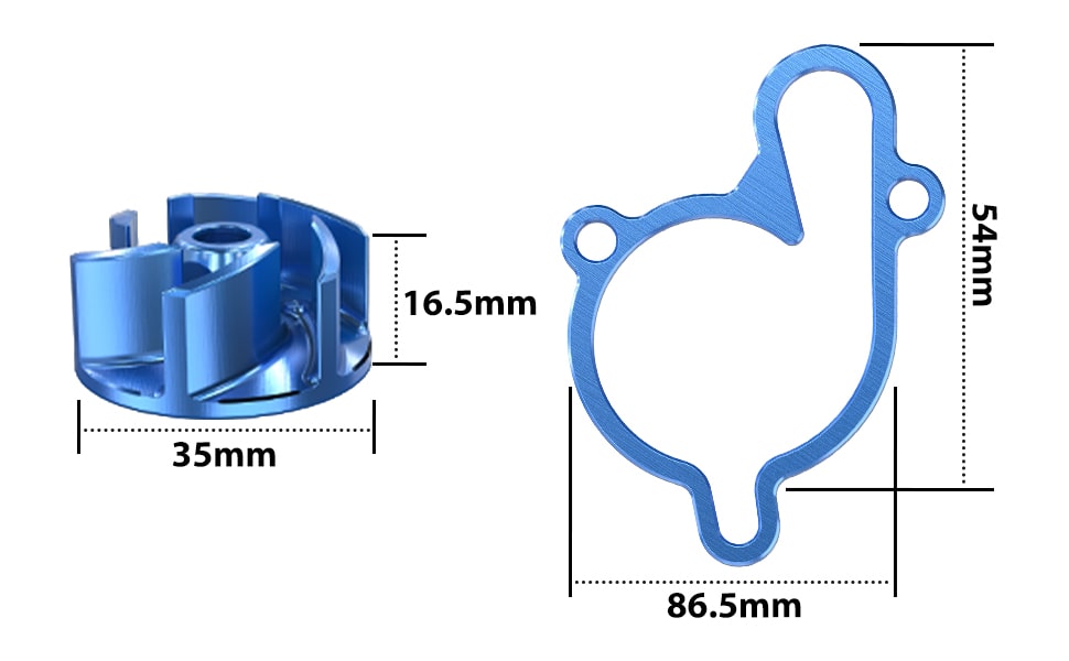Refroidisseur de turbine de pompe à eau surdimensionné pour Yamaha YZ85