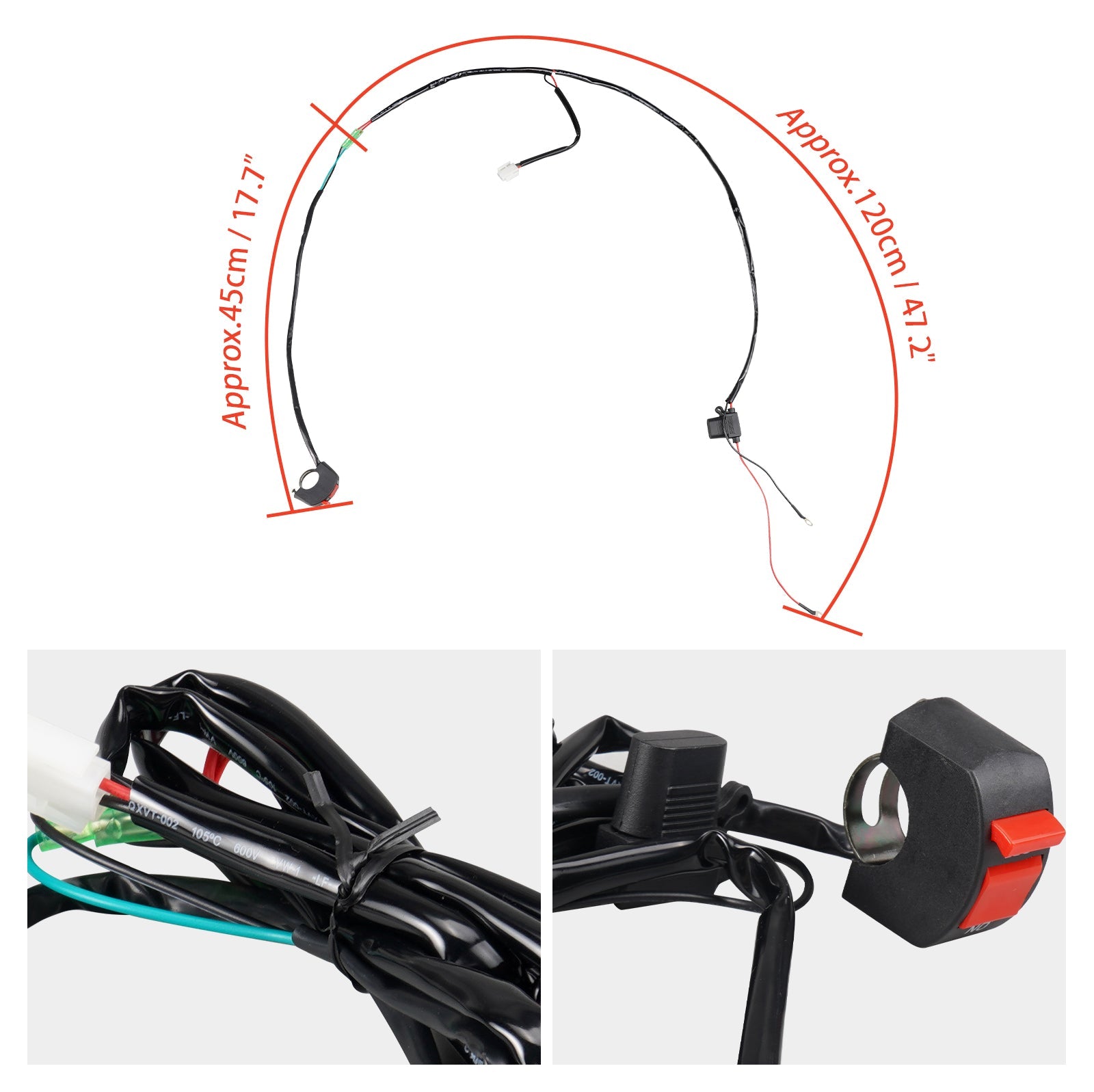 Universal Fan Cable with ON / OFF Switch Kit For KTM Husqvarna Gas Gas 125-450CC Models