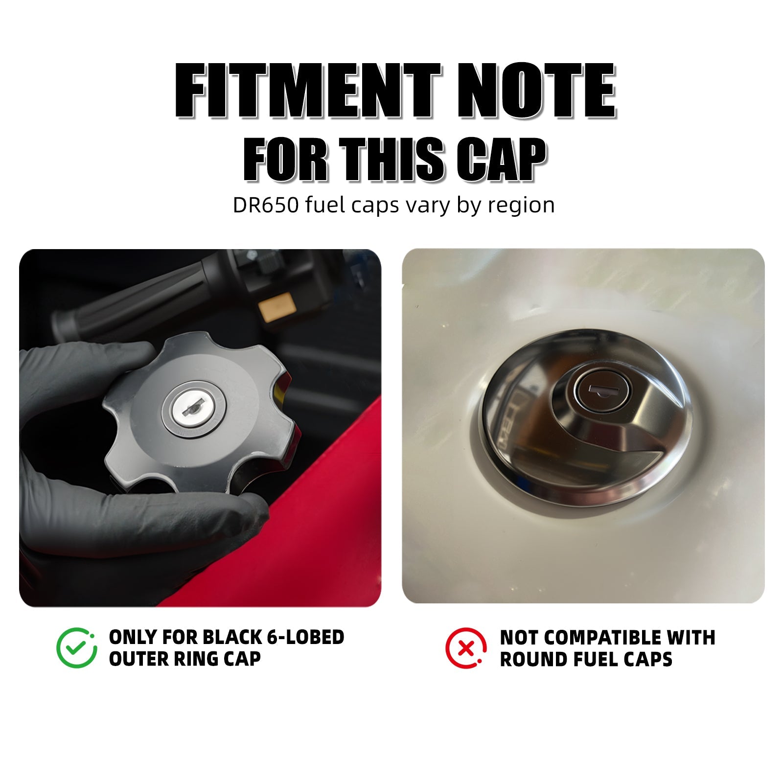 Vented Gas Tank Cap Cover For Suzuki DR650 S / SE 1996–2019