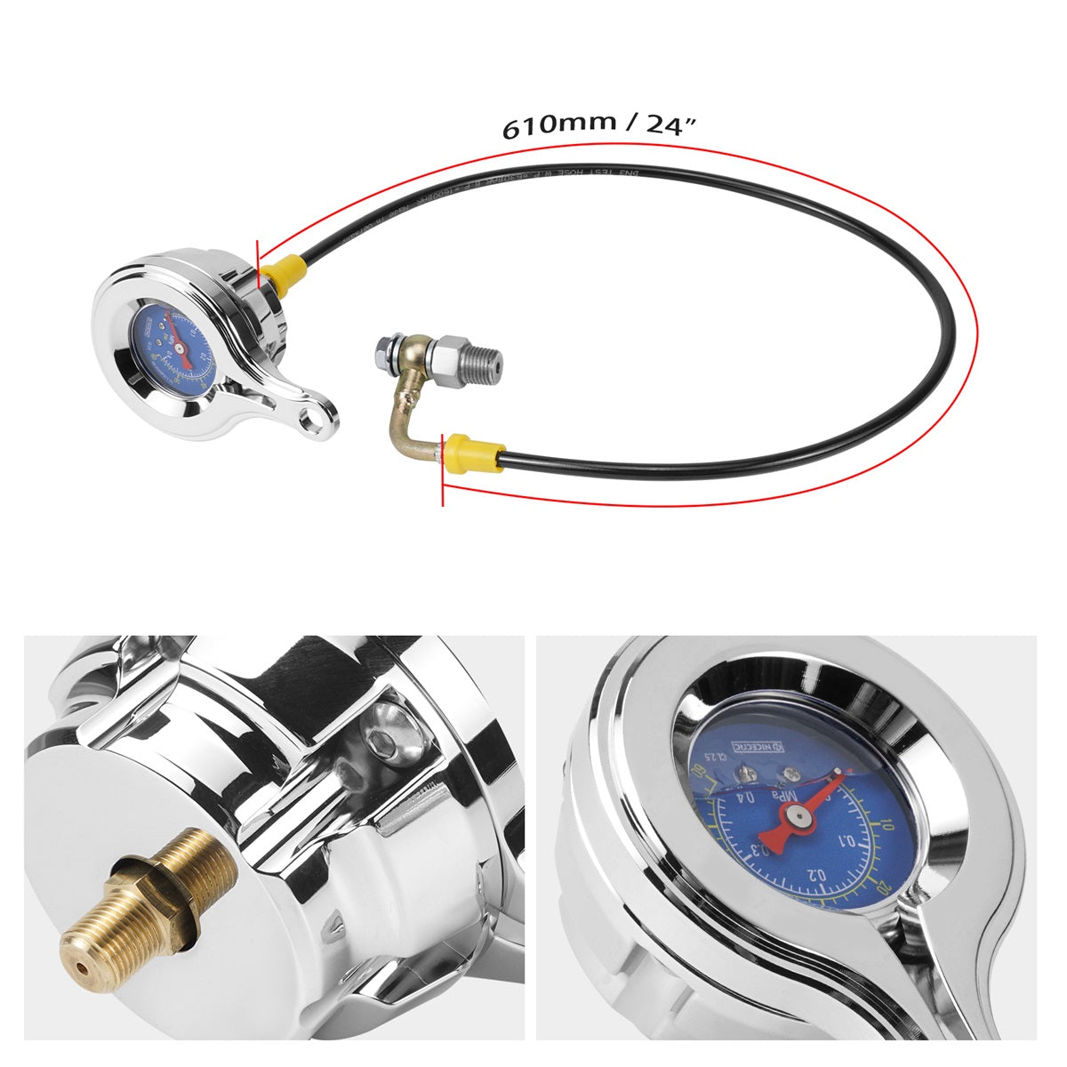 M8 Oil Pressure Gauge Kit For Harley Road King Electra Street Glide Ultra Limited