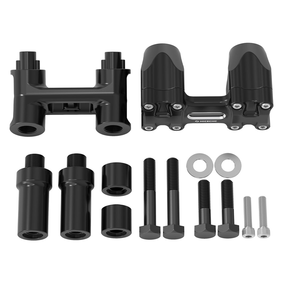 Kickback 1-1/8" Handlebar Riser Kit For Harley Road King Tri Electra Glide Freewheeler