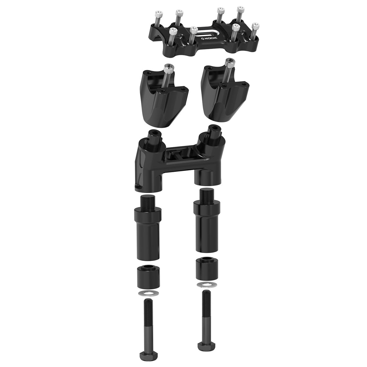 Kickback 1-1/8" Handlebar Riser Kit For Harley Road King Tri Electra Glide Freewheeler