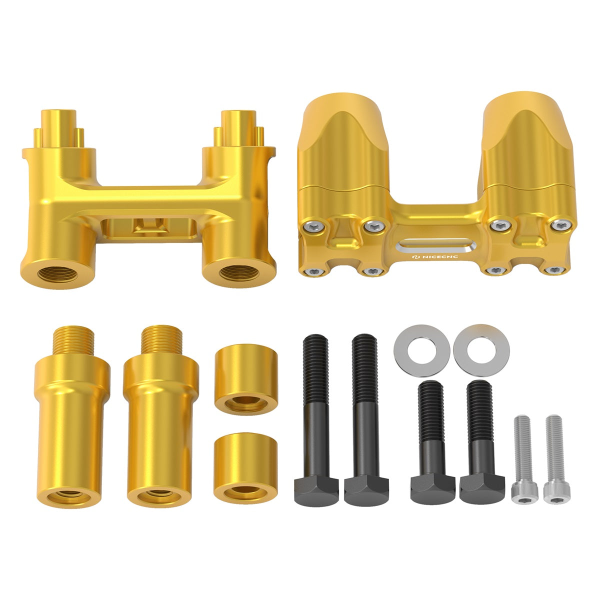 Kickback 1-1/8" Handlebar Riser Kit For Harley Road King Tri Electra Glide Freewheeler