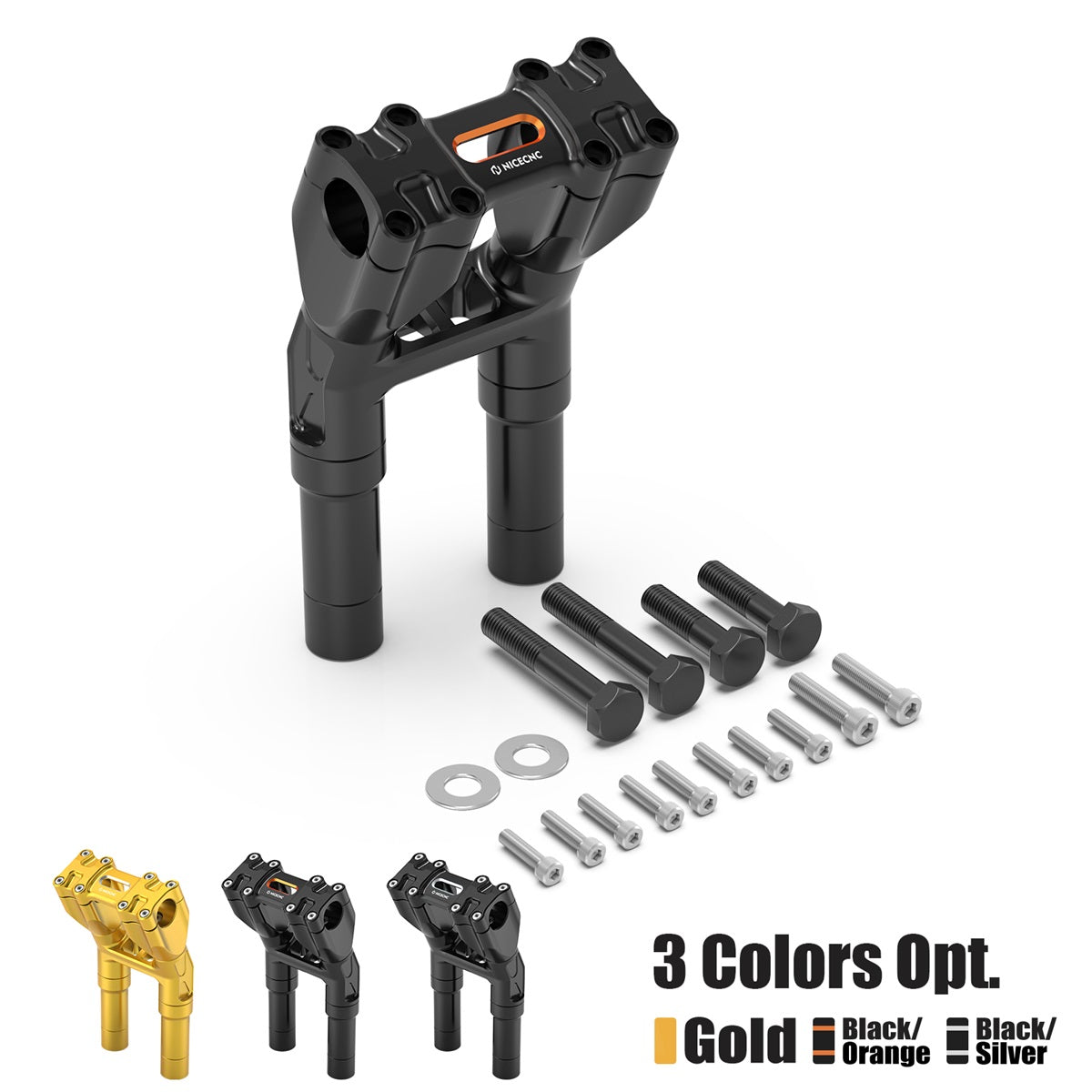 Kickback 1-1/8" Handlebar Riser Kit For Harley Road King Tri Electra Glide Freewheeler
