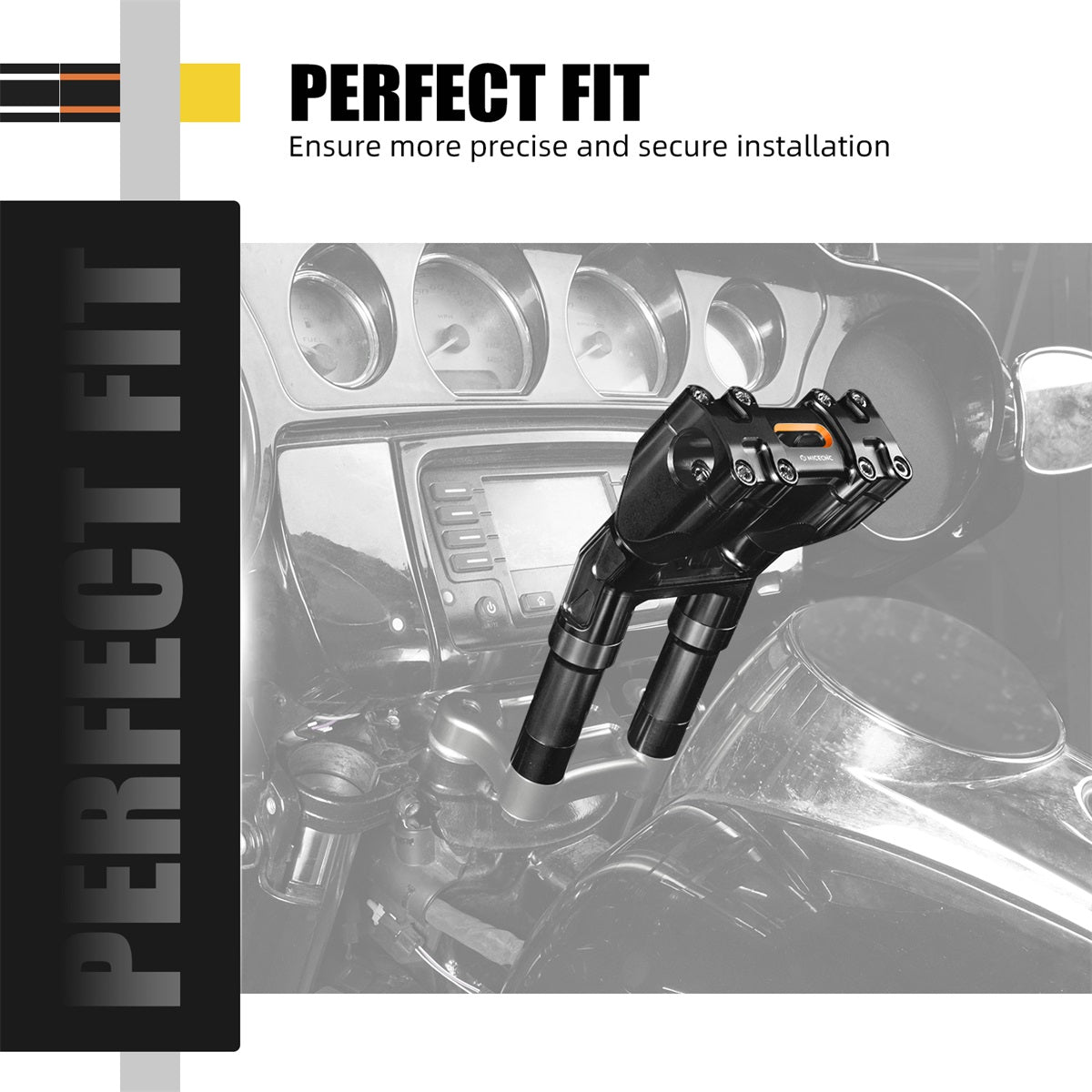 Kickback 1-1/8" Handlebar Riser Kit For Harley Road King Tri Electra Glide Freewheeler