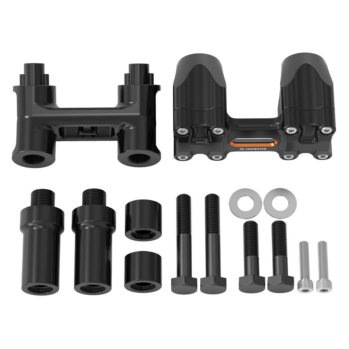 Kickback 1-1/8" Handlebar Riser Kit For Harley Road King Tri Electra Glide Freewheeler