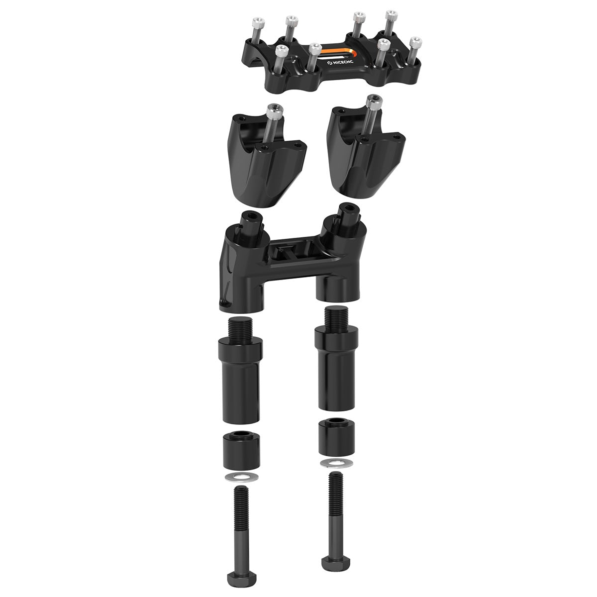Kickback 1-1/8" Handlebar Riser Kit For Harley Road King Tri Electra Glide Freewheeler